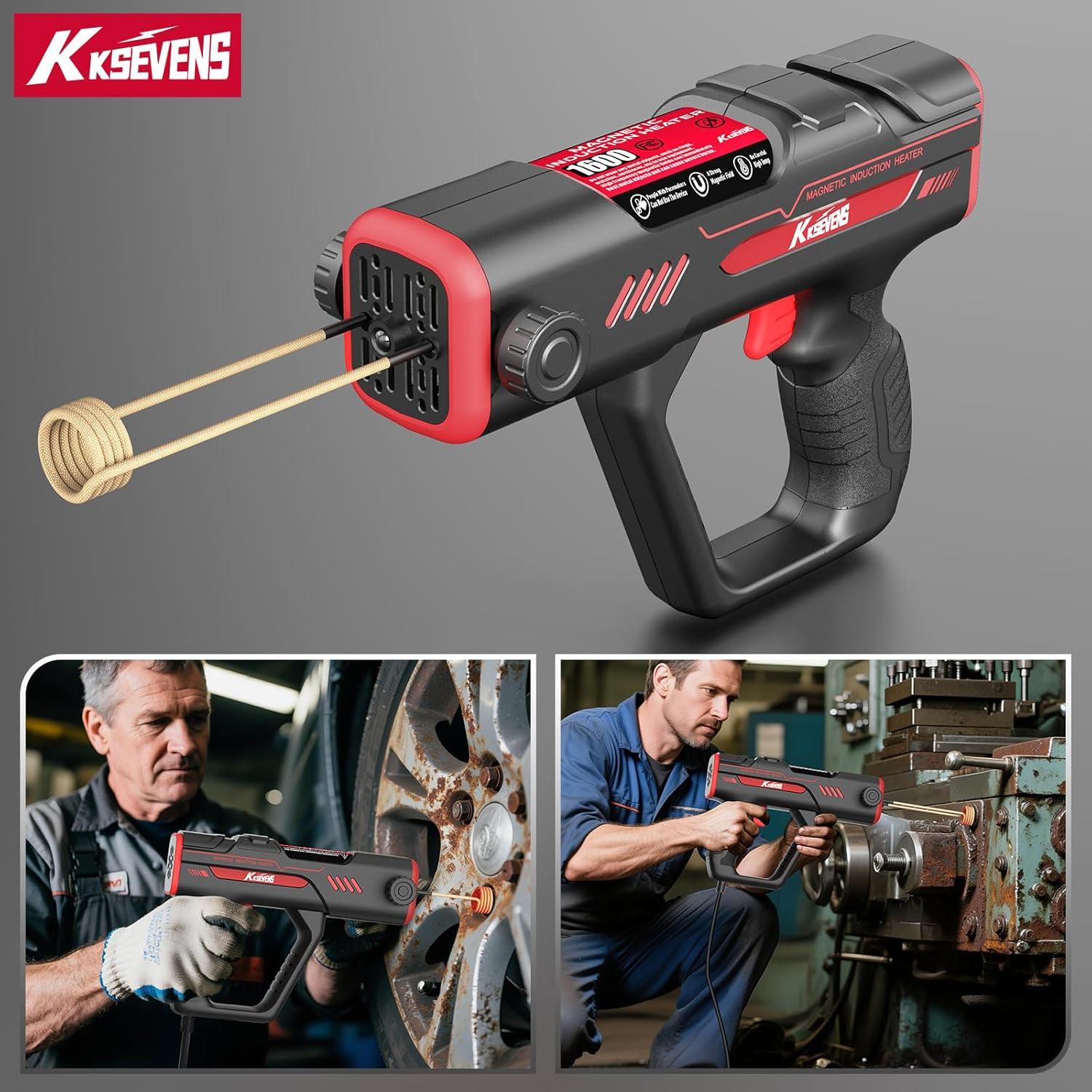 Calentador de Inducción KKSEVENS 1600W con 12 Bobinas Rojo