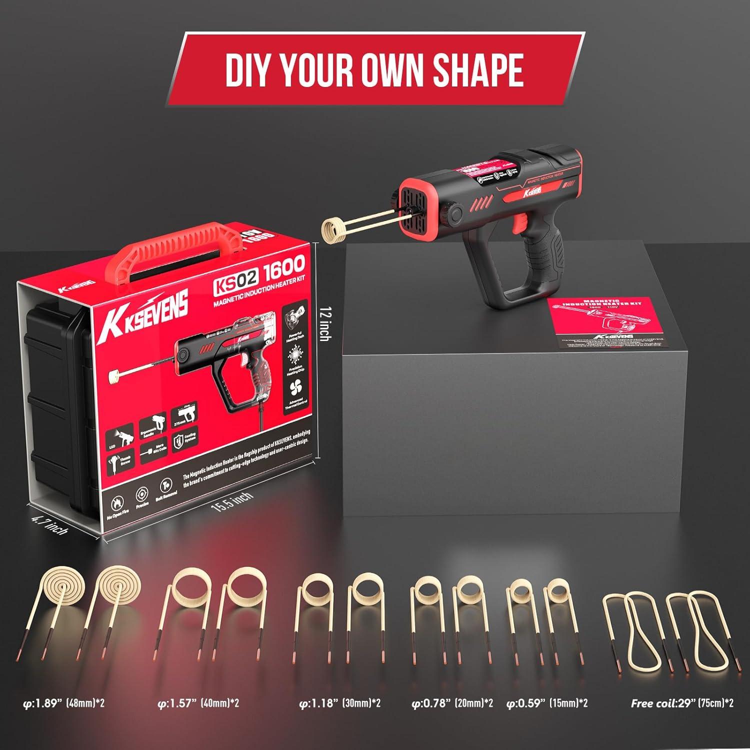 Calentador de Inducción KKSEVENS 1600W con 12 Bobinas Rojo