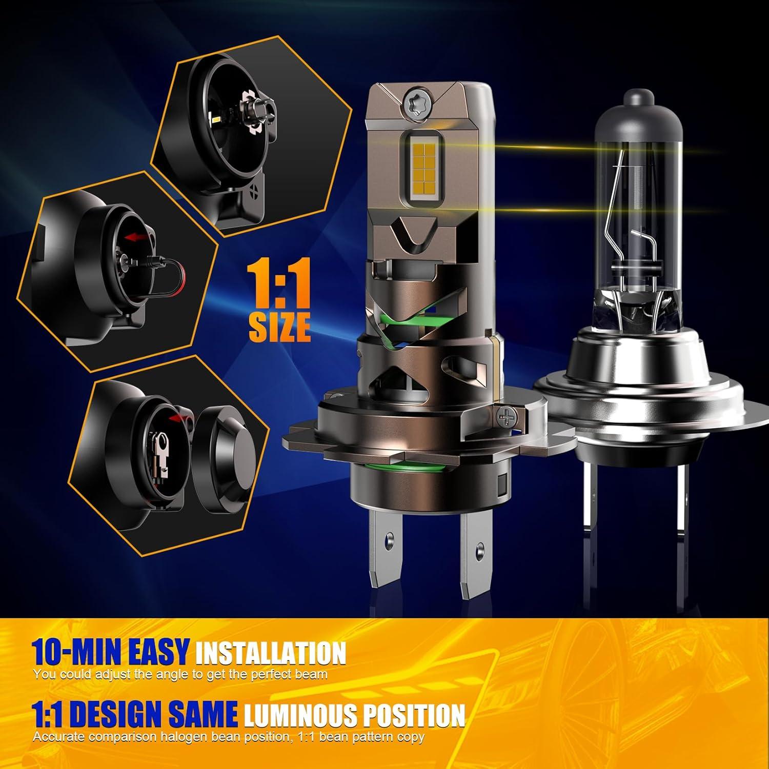 Bombillas H7 MUEYNIUK MYK70 32000 LM 6500K Paquete de 2