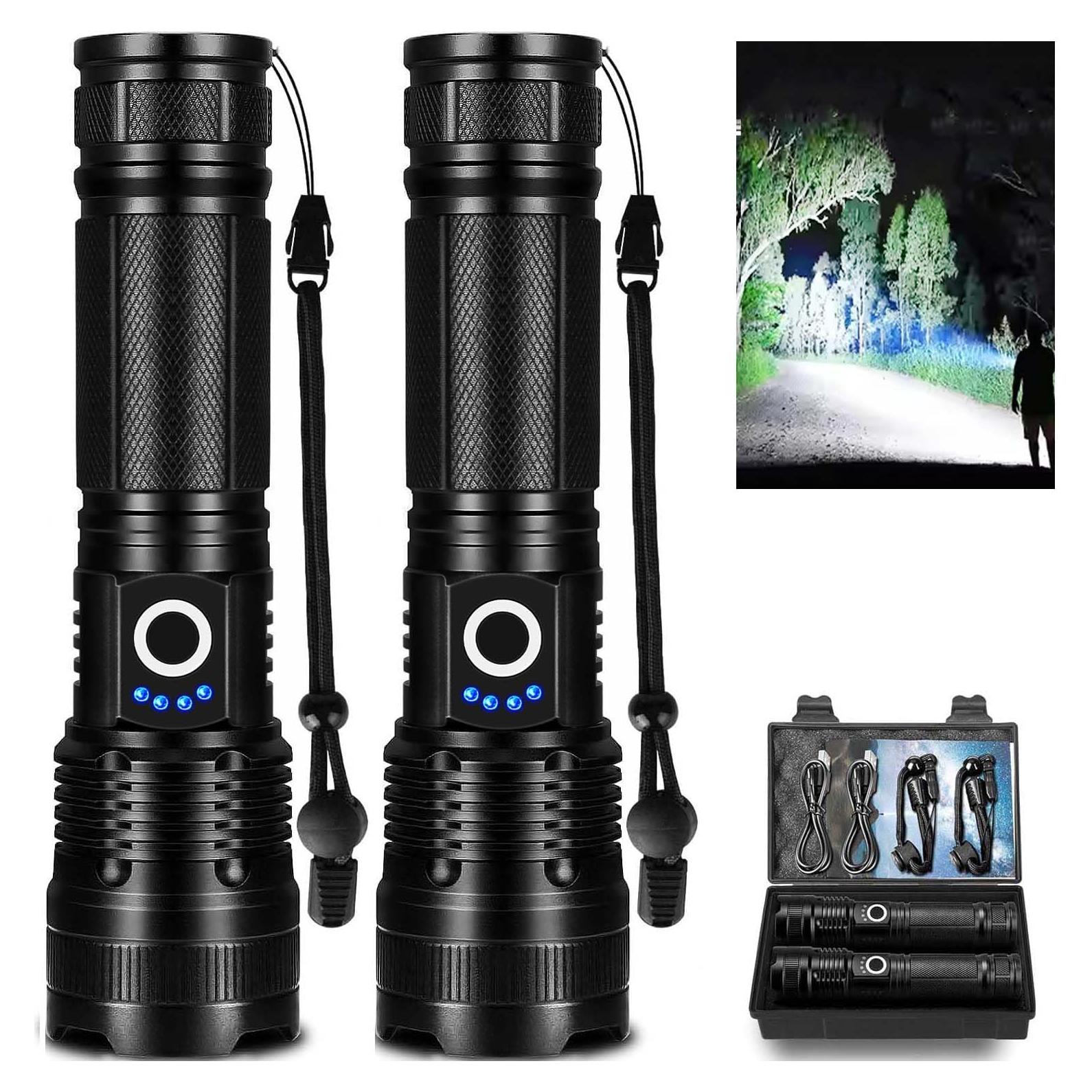 Linterna LED Recargable Lylting M082 99000 Lúmenes 2 Piezas