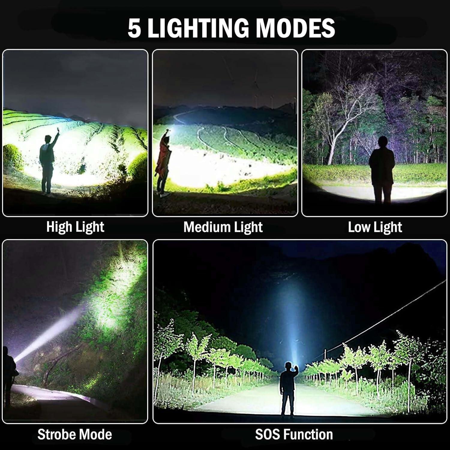 Linterna LED Recargable Lylting M082 99000 Lúmenes 2 Piezas