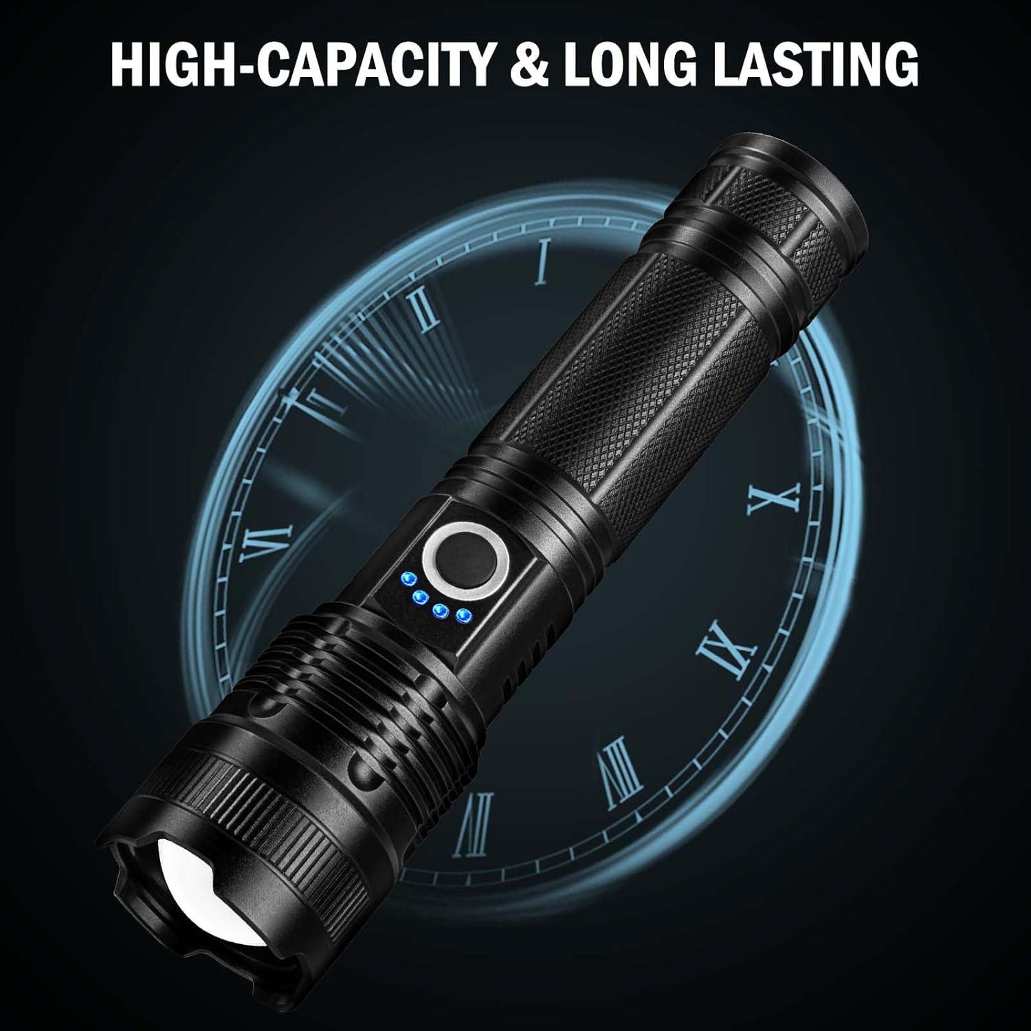 Linterna LED Recargable Lylting M082 99000 Lúmenes 2 Piezas