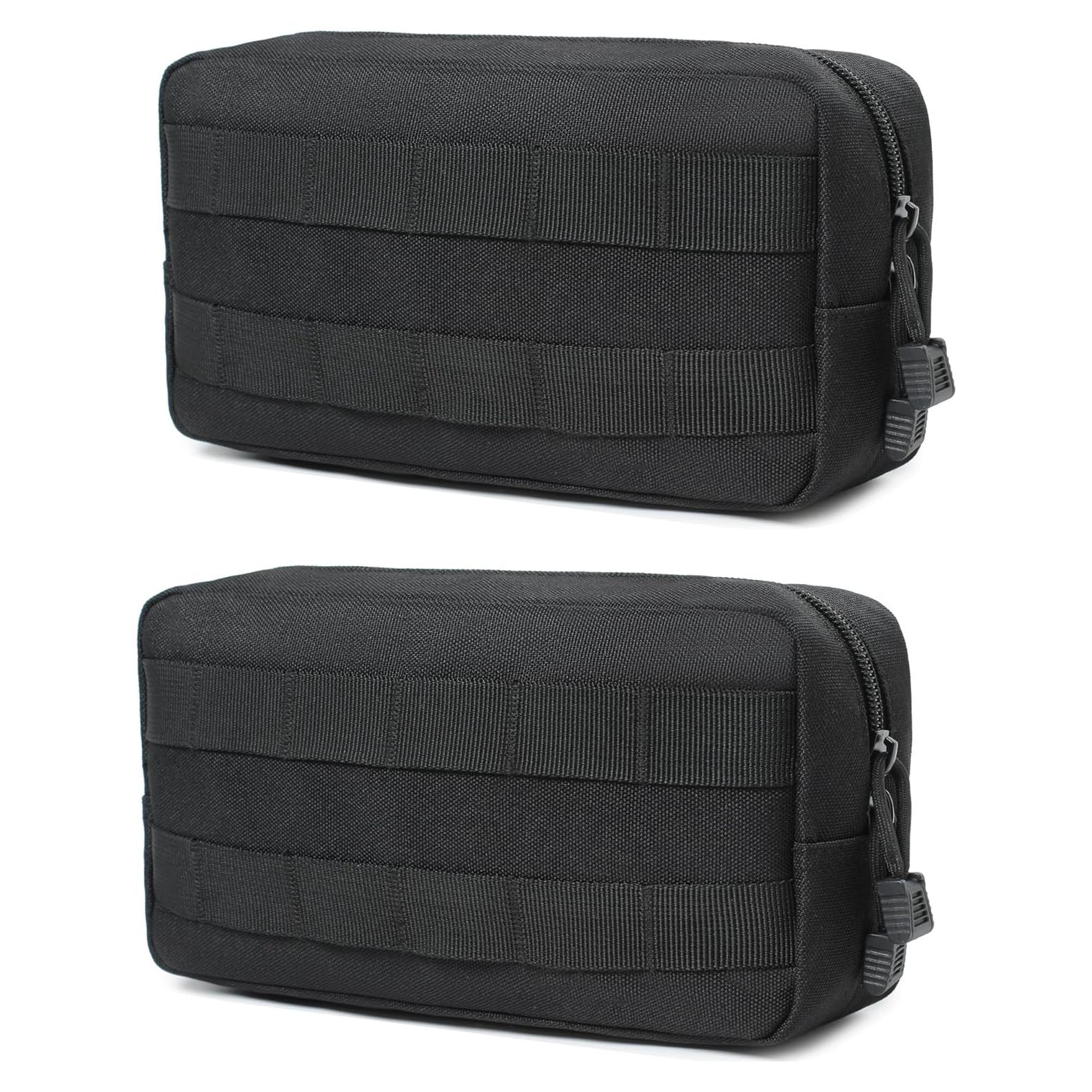 Paquete de 2 Bolsas Tácticas Molle Katadem - Nylon Negro EDC