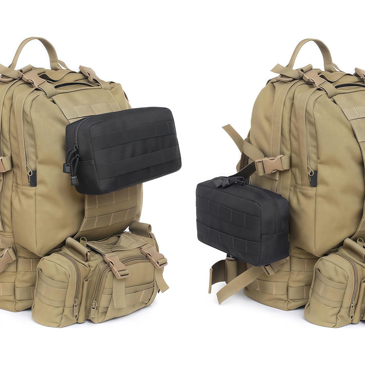 Paquete de 2 Bolsas Tácticas Molle Katadem - Nylon Negro EDC