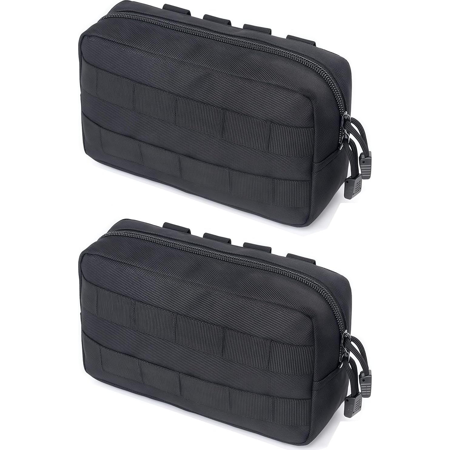 Paquete de 2 Bolsas Tácticas Molle Katadem - Nylon Negro EDC