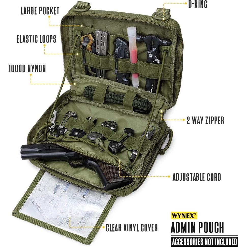 Bolsa Táctica Molle WYNEX Verde Militar 24.1x19.1 cm