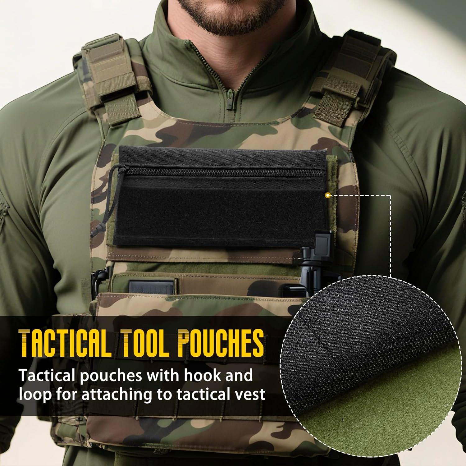 Bolsa Táctica AOUTACC 3 Pcs con Cremallera y Gancho 21x14cm