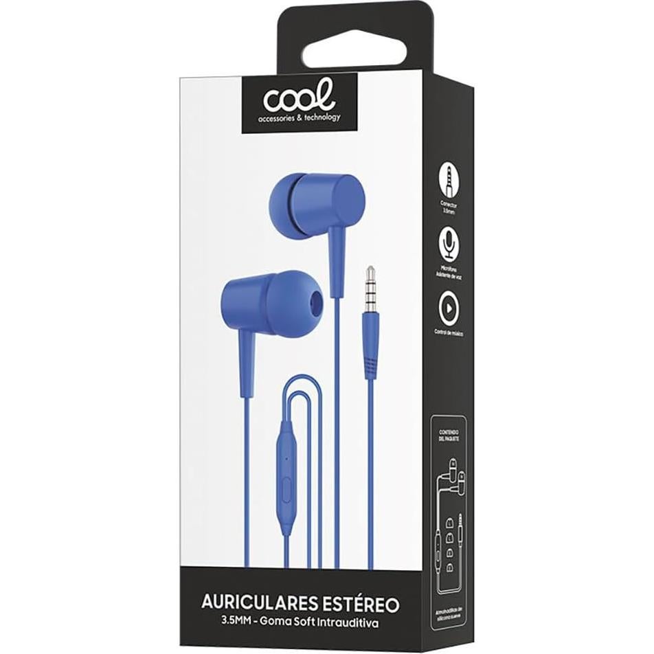 Auriculares Estéreo con Micrófono COOL Bear 3.5mm Azul