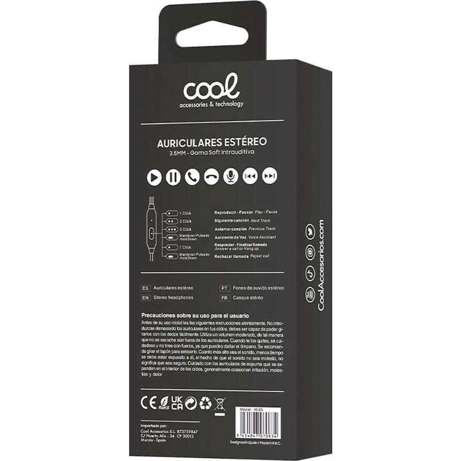 Auriculares Estéreo con Micrófono COOL Bear 3.5mm Azul