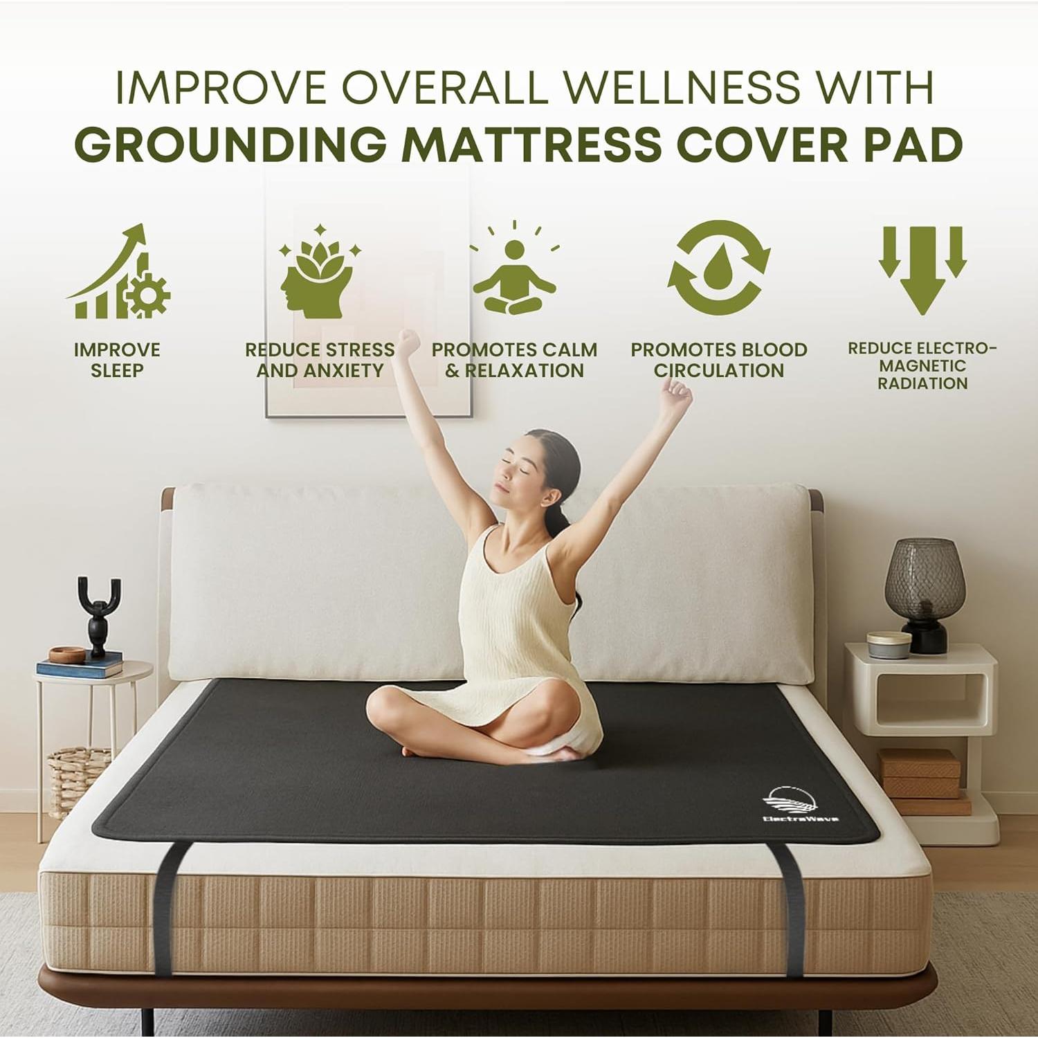 Funda de Colchón ElectraWave Queen Conexión a Tierra PU