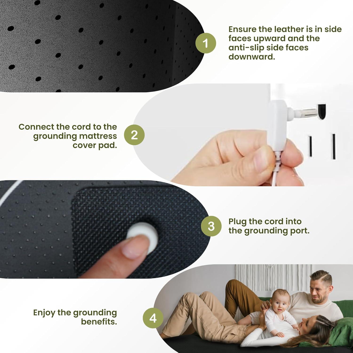 Funda de Colchón ElectraWave Queen Conexión a Tierra PU