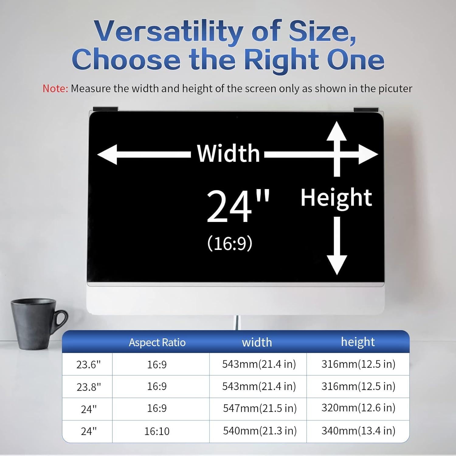 Filtro de Pantalla de Privacidad 24" Verponity 9H Antirrobo