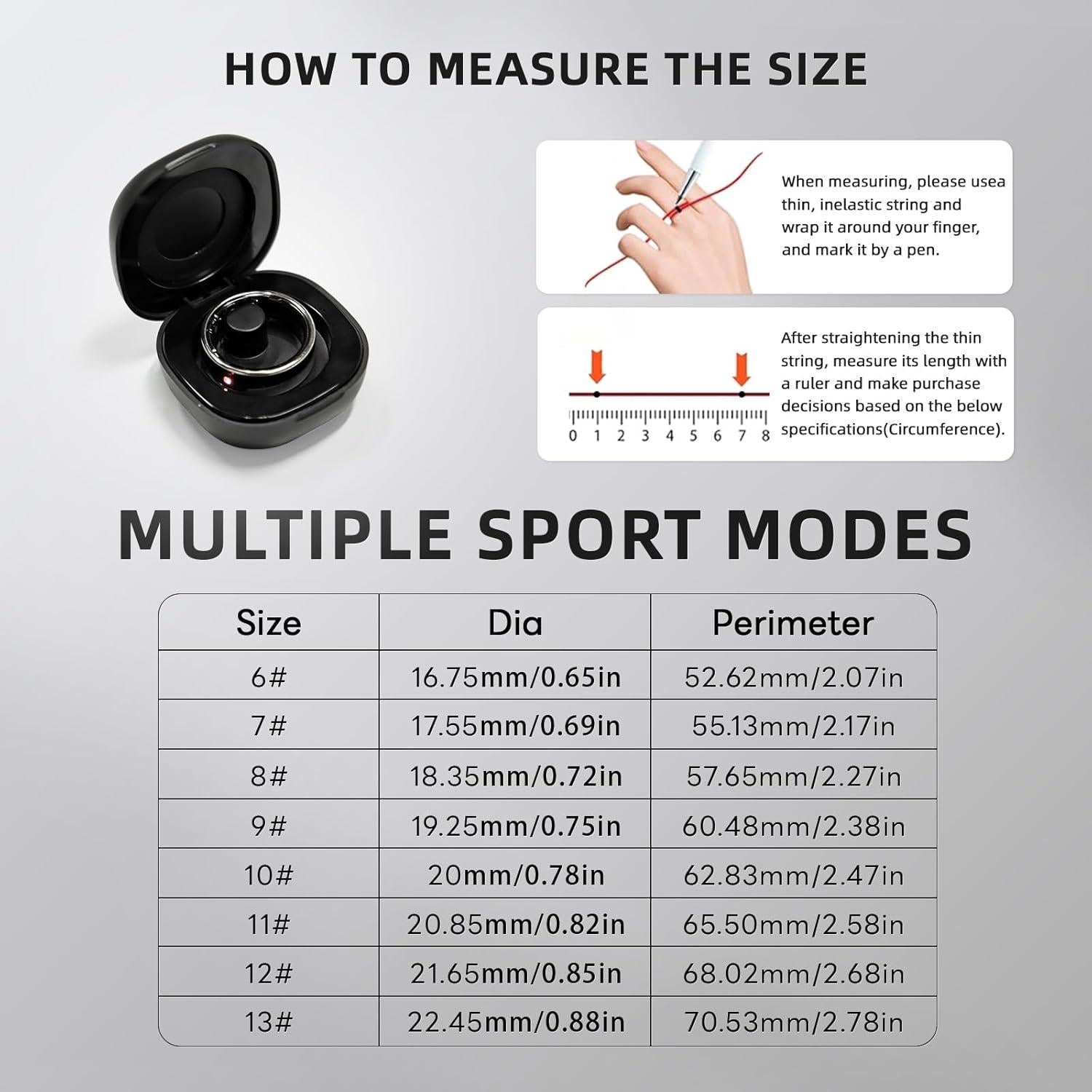 Anillo Inteligente Táctil Pro 10ATM Control Remoto Negro 11