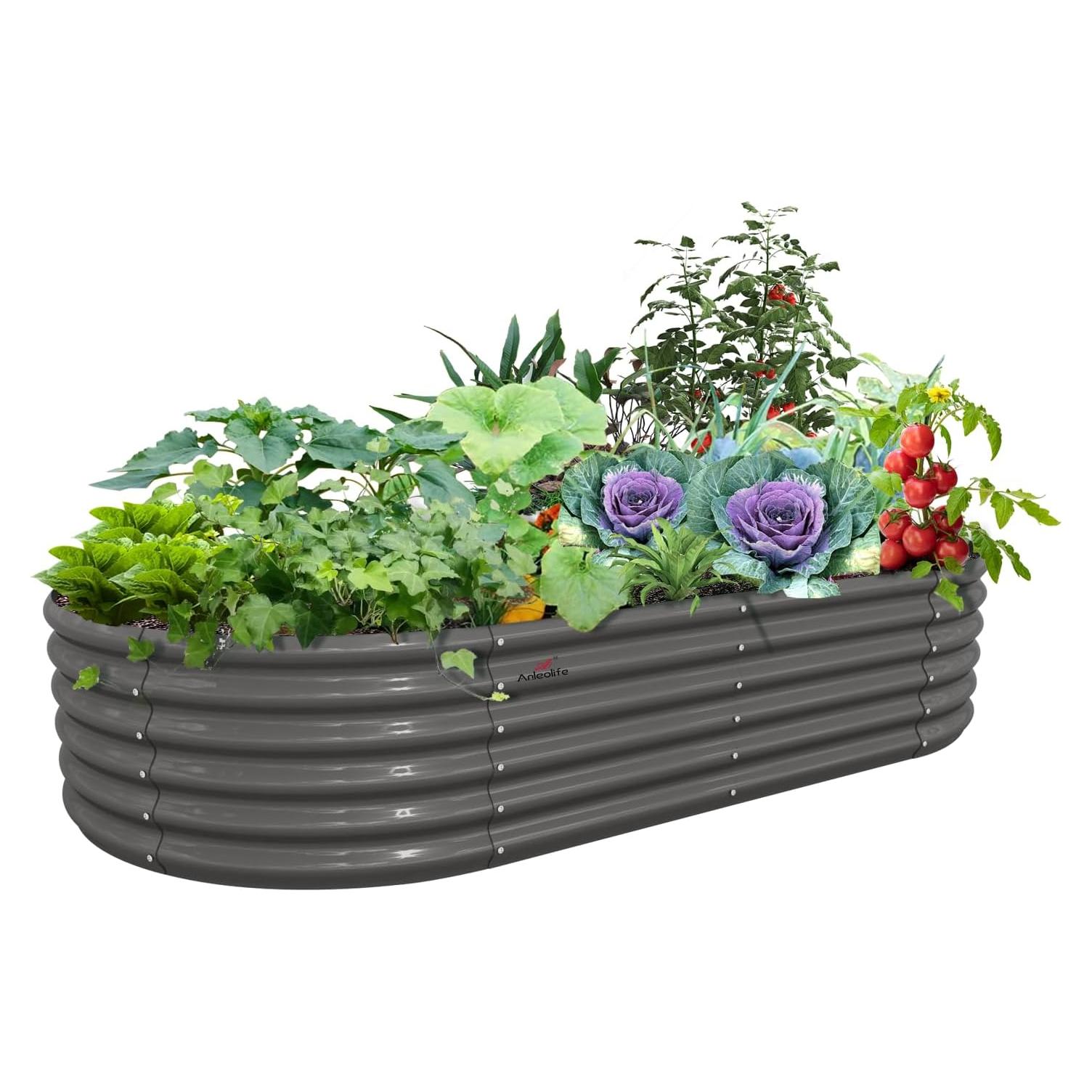 Caja de Jardín Elevada Anleolife 2.44x1.22m Galvanizada