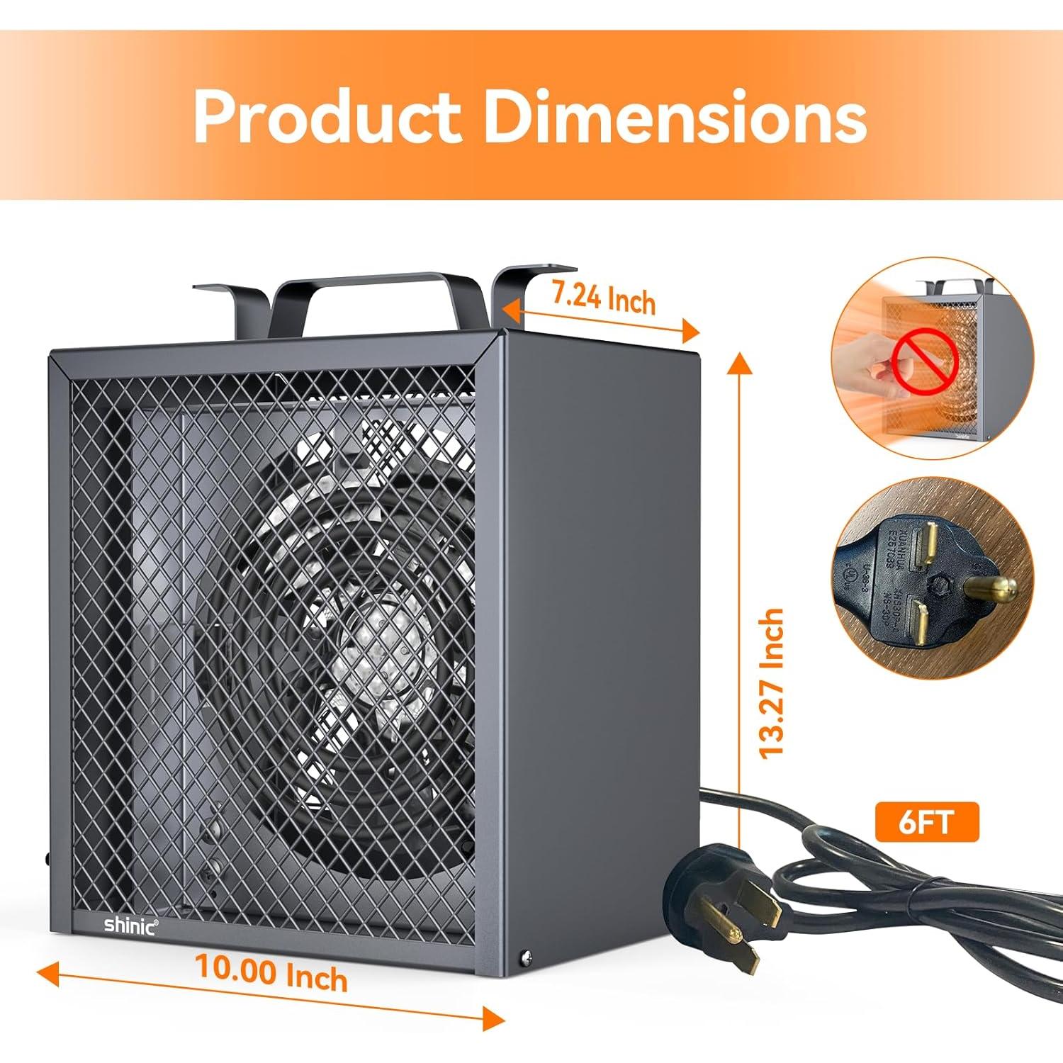 Calentador Eléctrico Industrial Shinic 240V 4800W Portátil