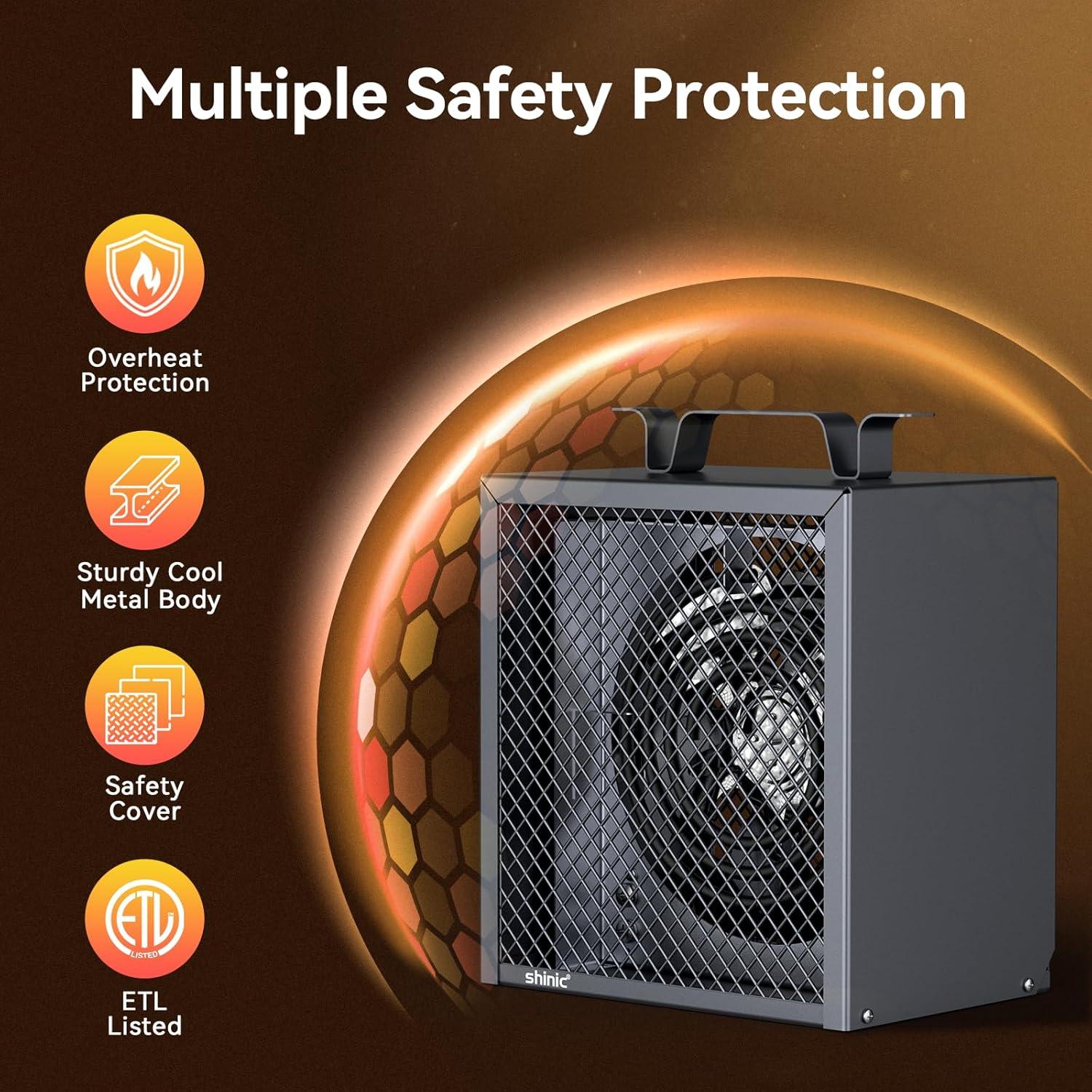 Calentador Eléctrico Industrial Shinic 240V 4800W Portátil