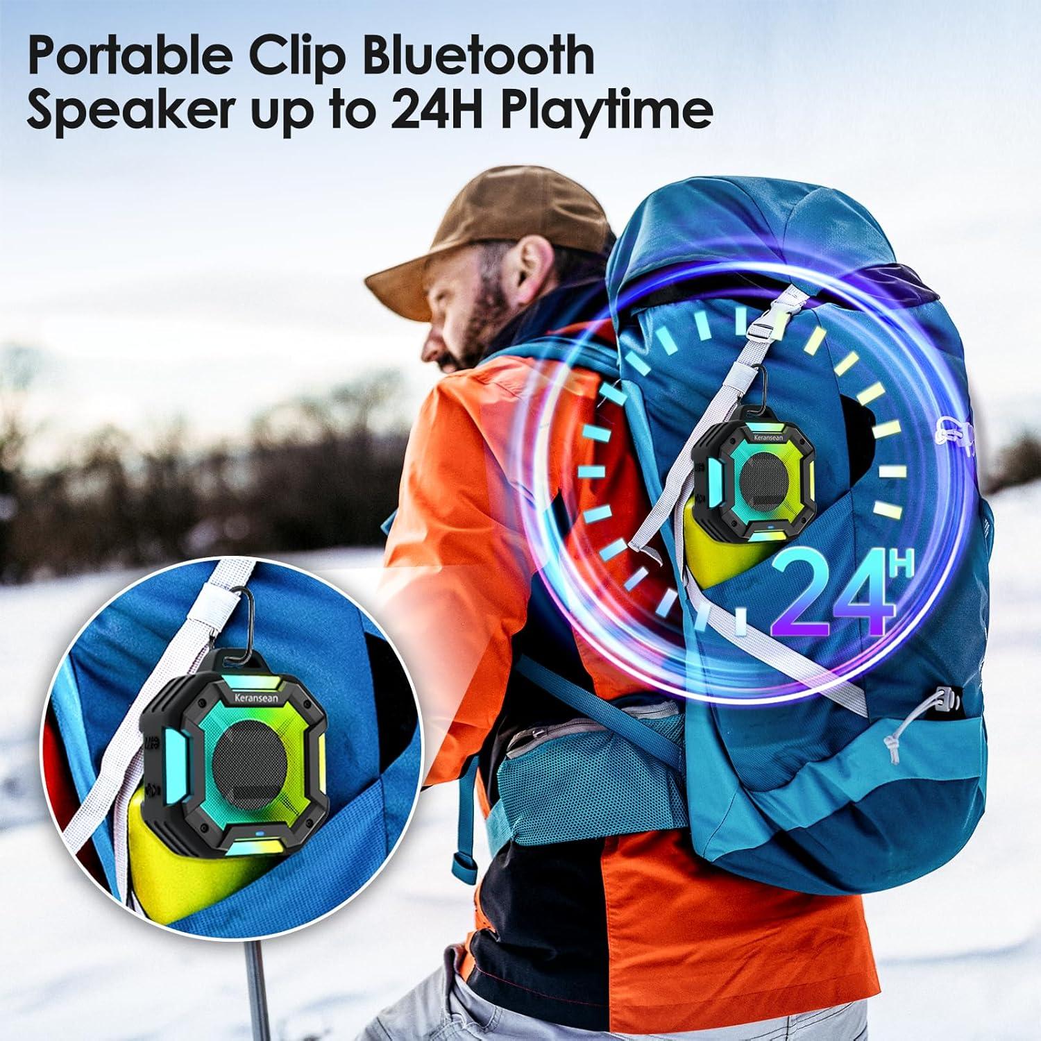 Altavoz Bluetooth KERANSEAN E08 Portátil Impermeable IPX7 24H