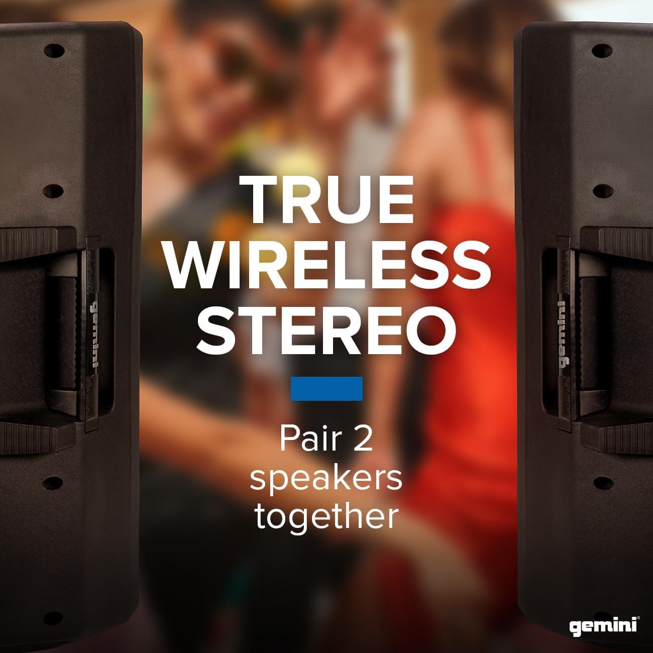 Altavoz PA Gemini GSP-2200 de 15" 2200W Bluetooth con Mezclador