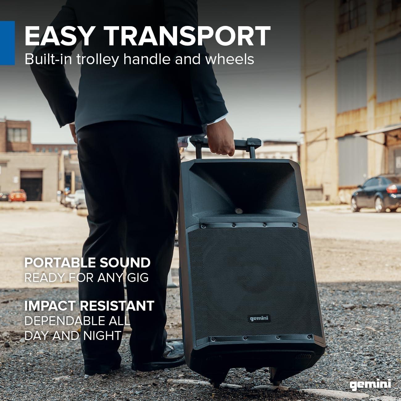 Altavoz PA Gemini GSP-2200 de 15" 2200W Bluetooth con Mezclador