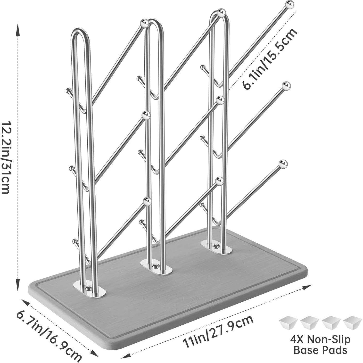 Estante para Secar Biberones NiHome de Acero Inoxidable 9 Biberones