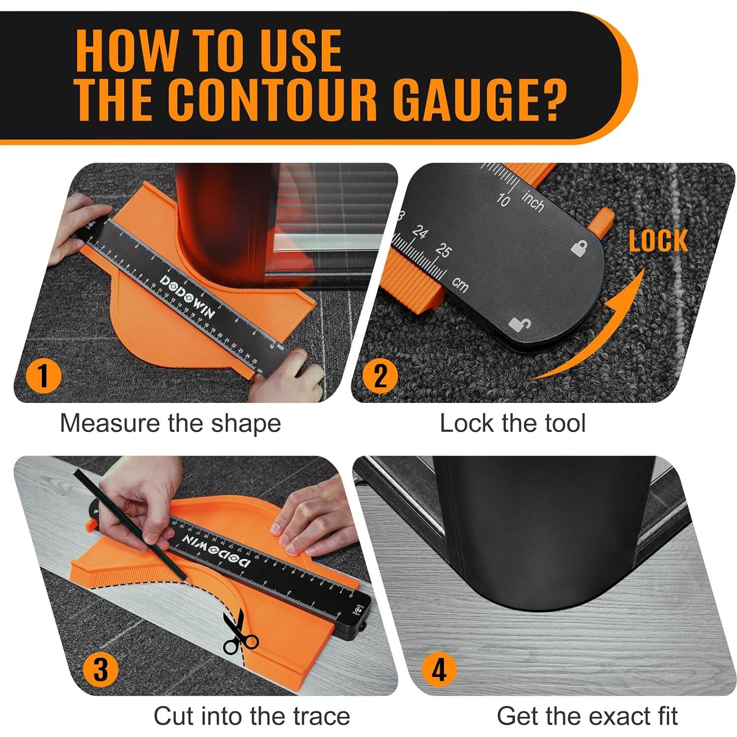 Medidor de Contorno DODOWIN 2 Piezas 25.4 y 12.7 cm