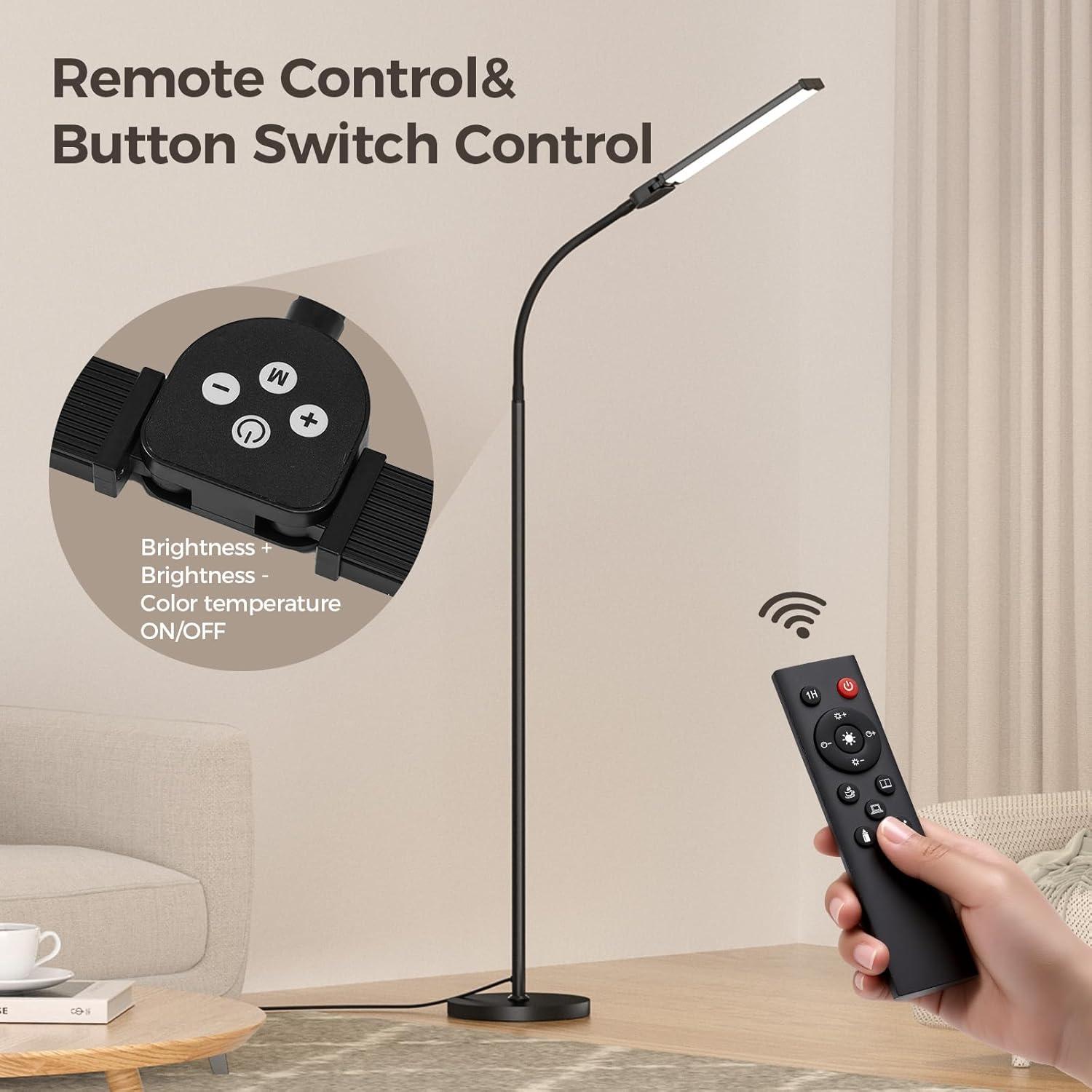 Lámpara de Pie LED VrimNowit Doble Cabezal Ajustable 149.9cm