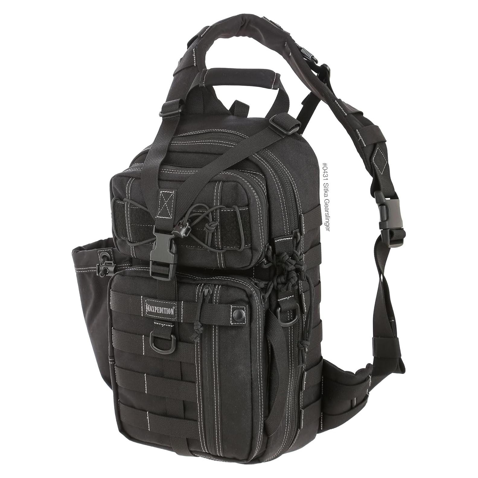 Mochila Bandolera Maxpedition Sitka Gearslinger Negra 3L