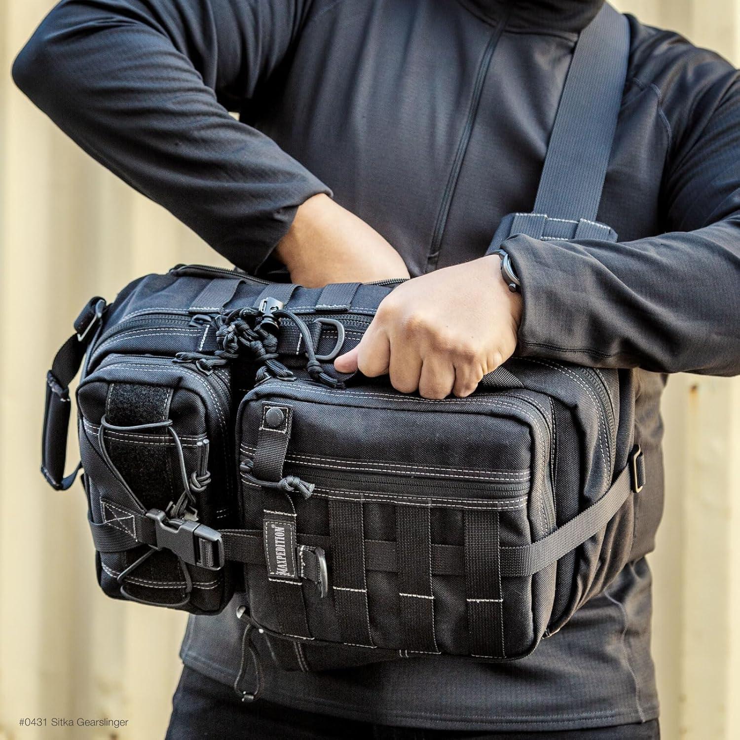 Mochila Bandolera Maxpedition Sitka Gearslinger Negra 3L