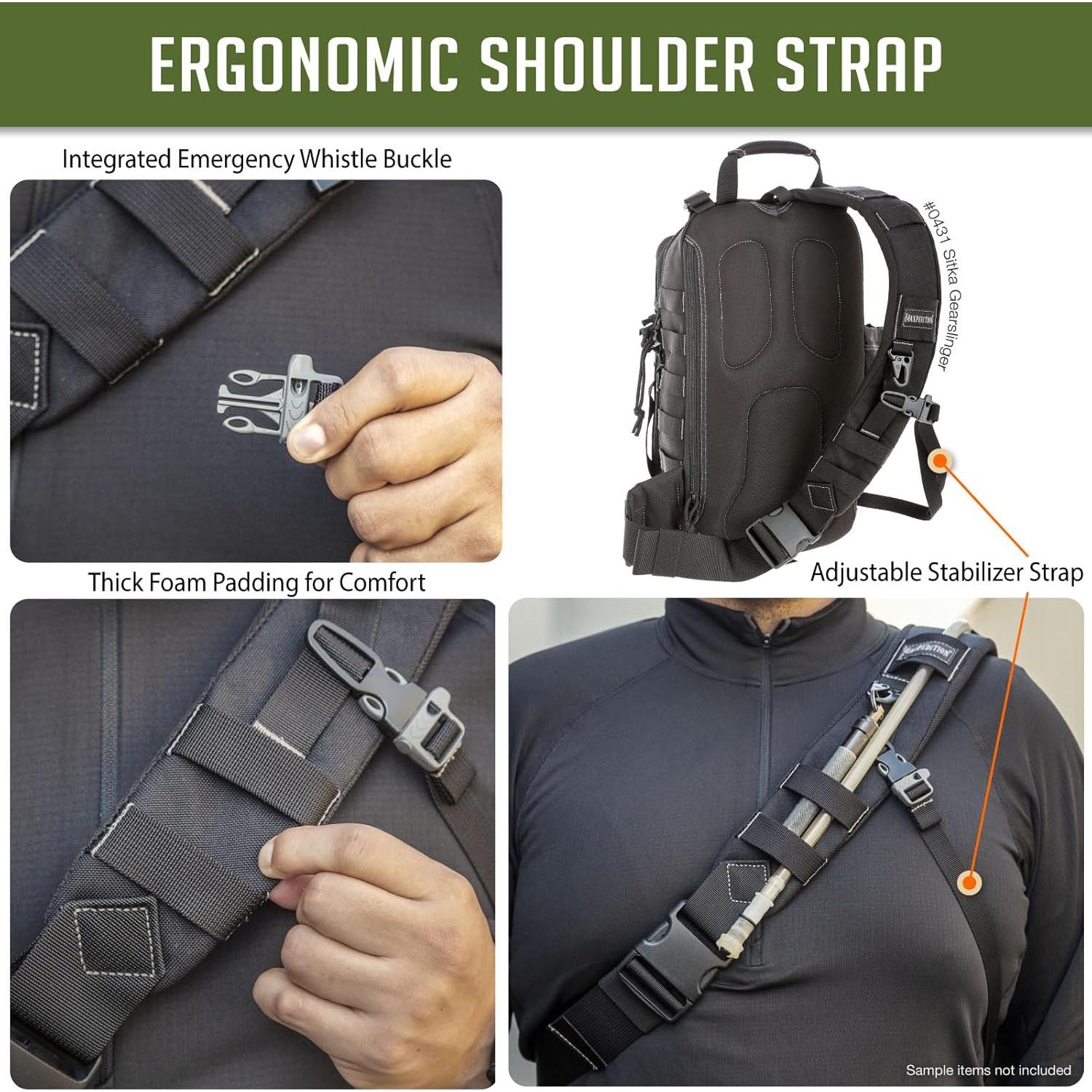 Mochila Bandolera Maxpedition Sitka Gearslinger Negra 3L