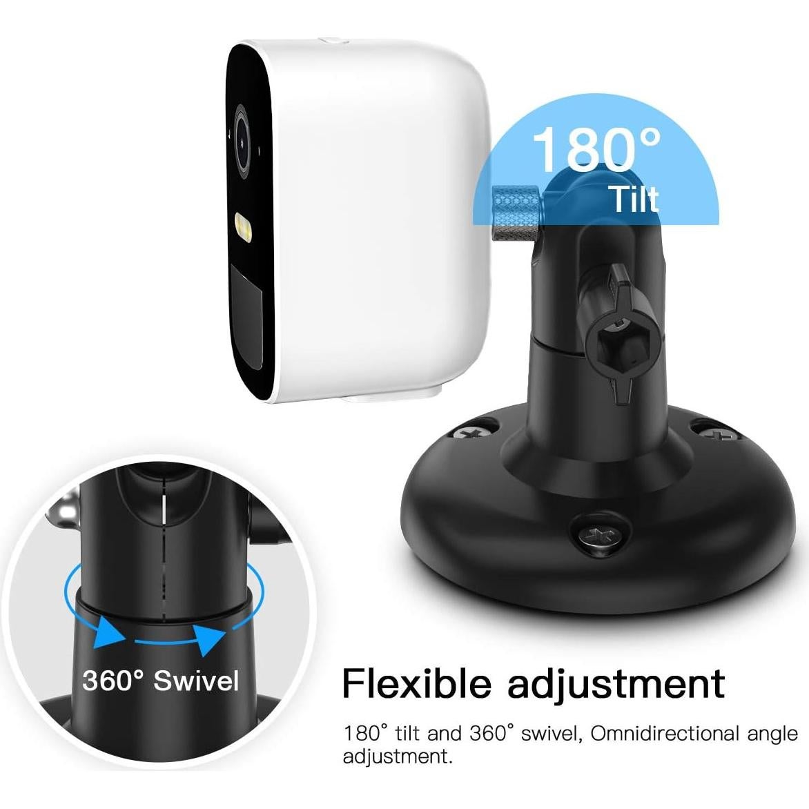 Soporte de Pared Ajustable VOMENC para Eufycam 2C/2 Pro - 2PACK Negro