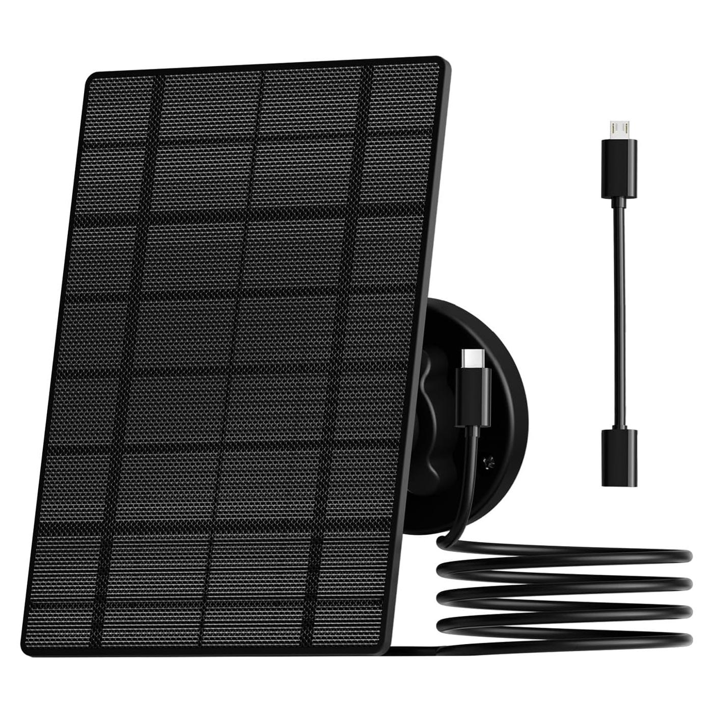 Panel Solar ZUMIMALL 3W IP66 para Cámara Inalámbrica Exterior