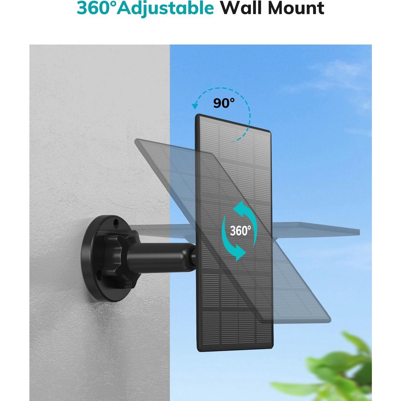 Panel Solar ZUMIMALL 3W IP66 para Cámara Inalámbrica Exterior