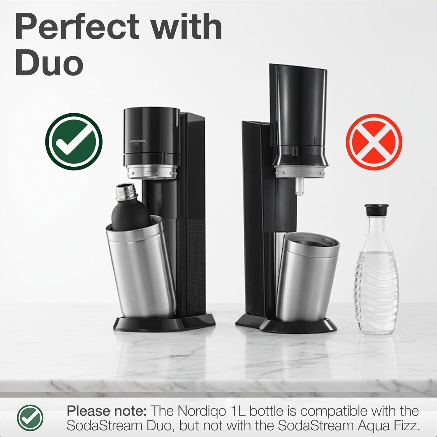 Botella de Carbonatación Nordiqo 33 oz Acero Inoxidable