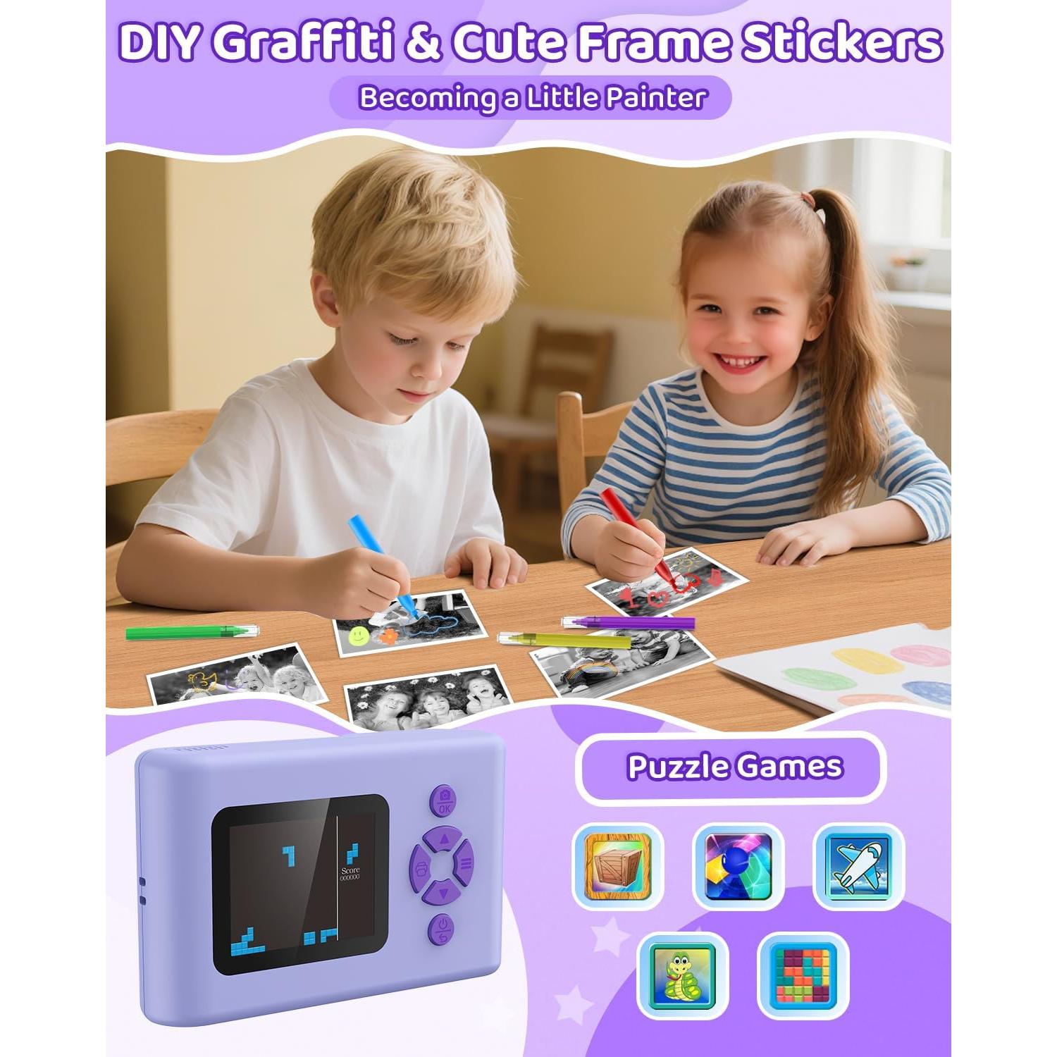 Cámara Instantánea Usteetic P86 para Niños 20MP 1080P con SD 32GB