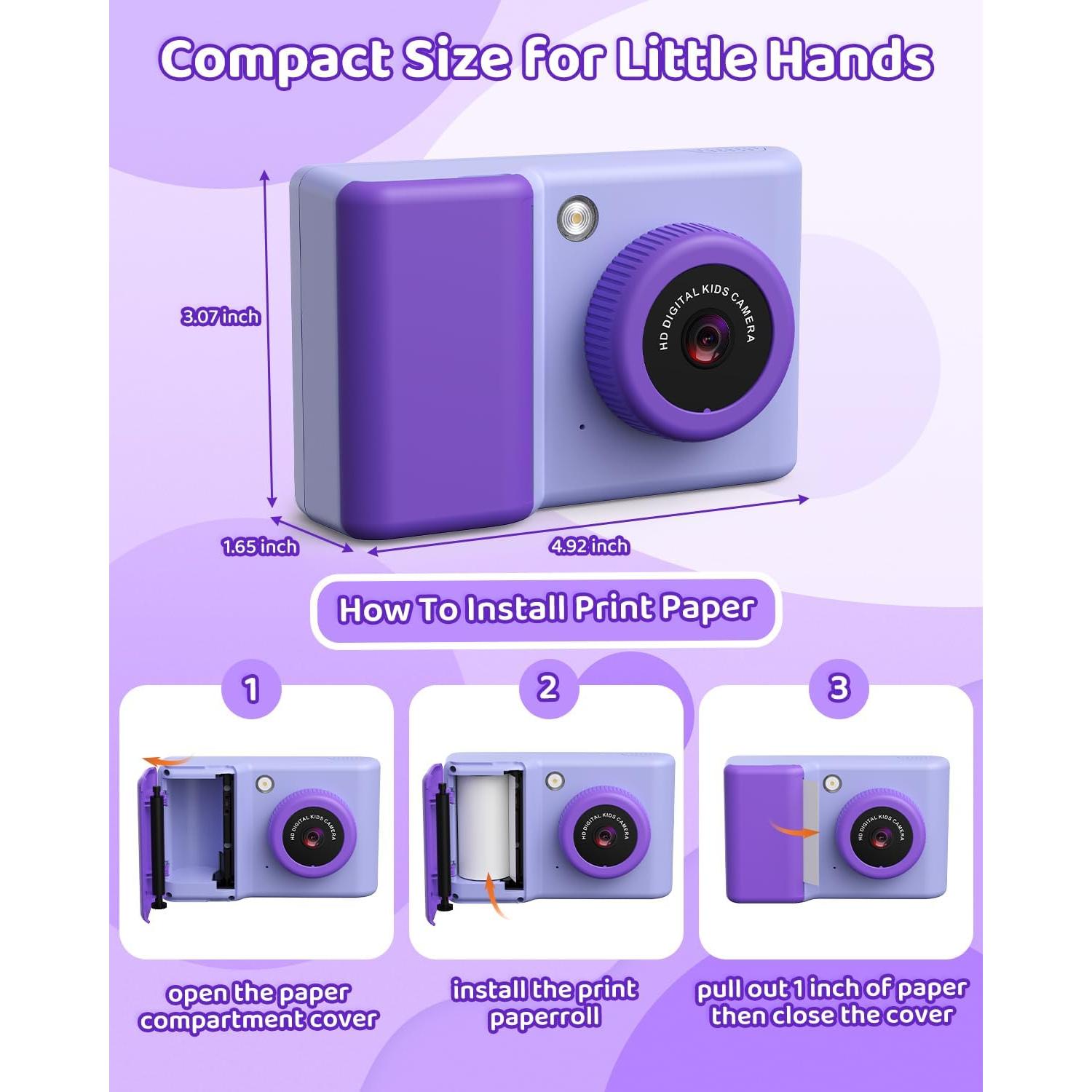 Cámara Instantánea Usteetic P86 para Niños 20MP 1080P con SD 32GB