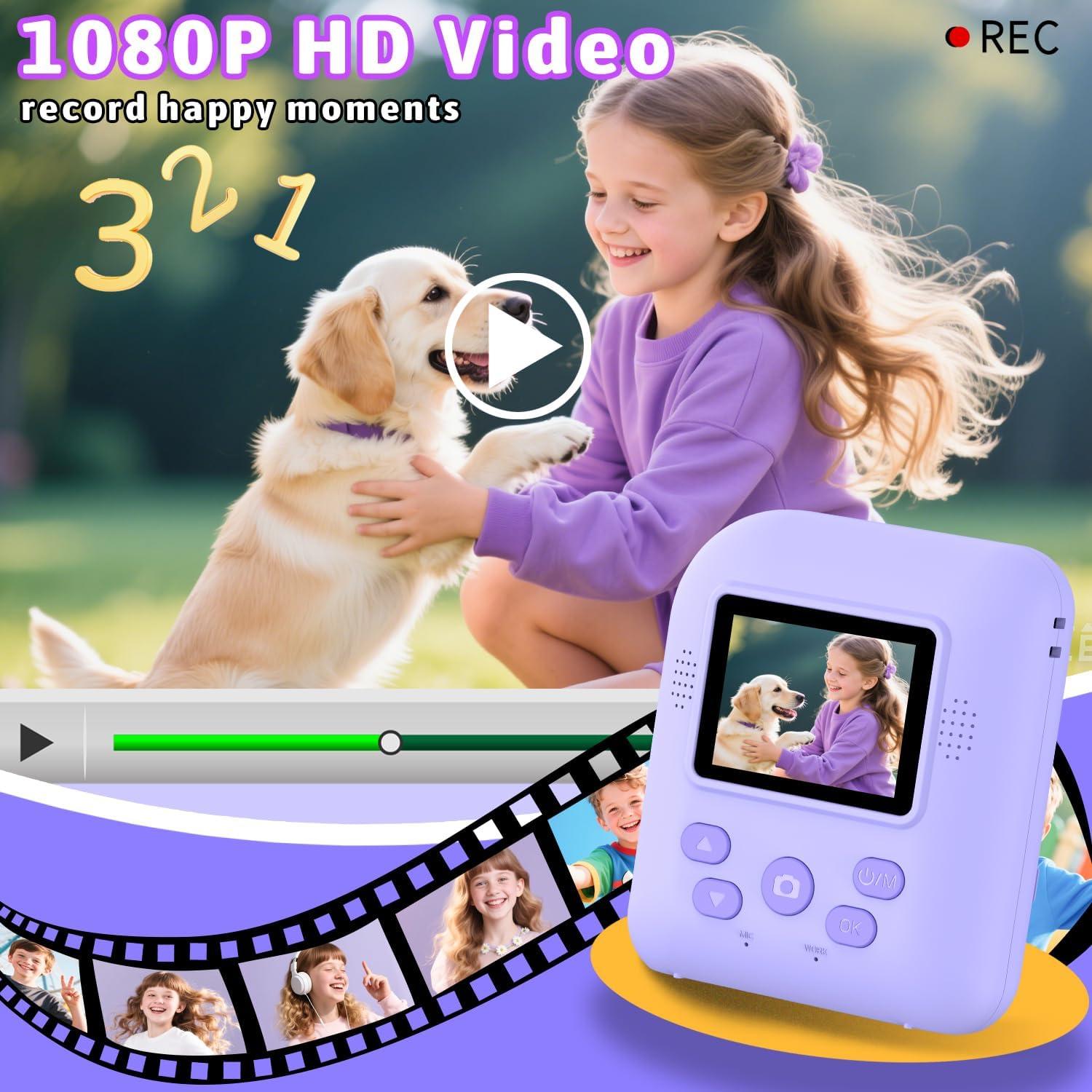 Cámara Instantánea Digital Okaloka 1080P HD para Niños 3-12 Años