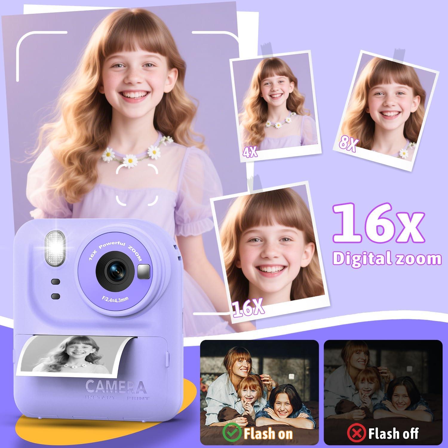 Cámara Instantánea Digital Okaloka 1080P HD para Niños 3-12 Años