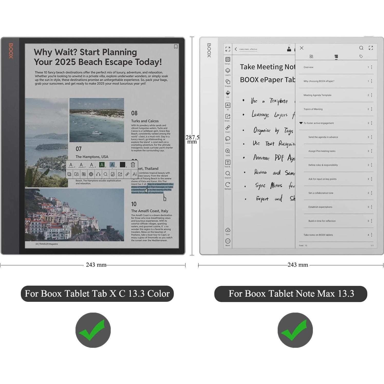 Funda Magnética para Boox Tab X C 13.3" y Note Max 2024 - Negro