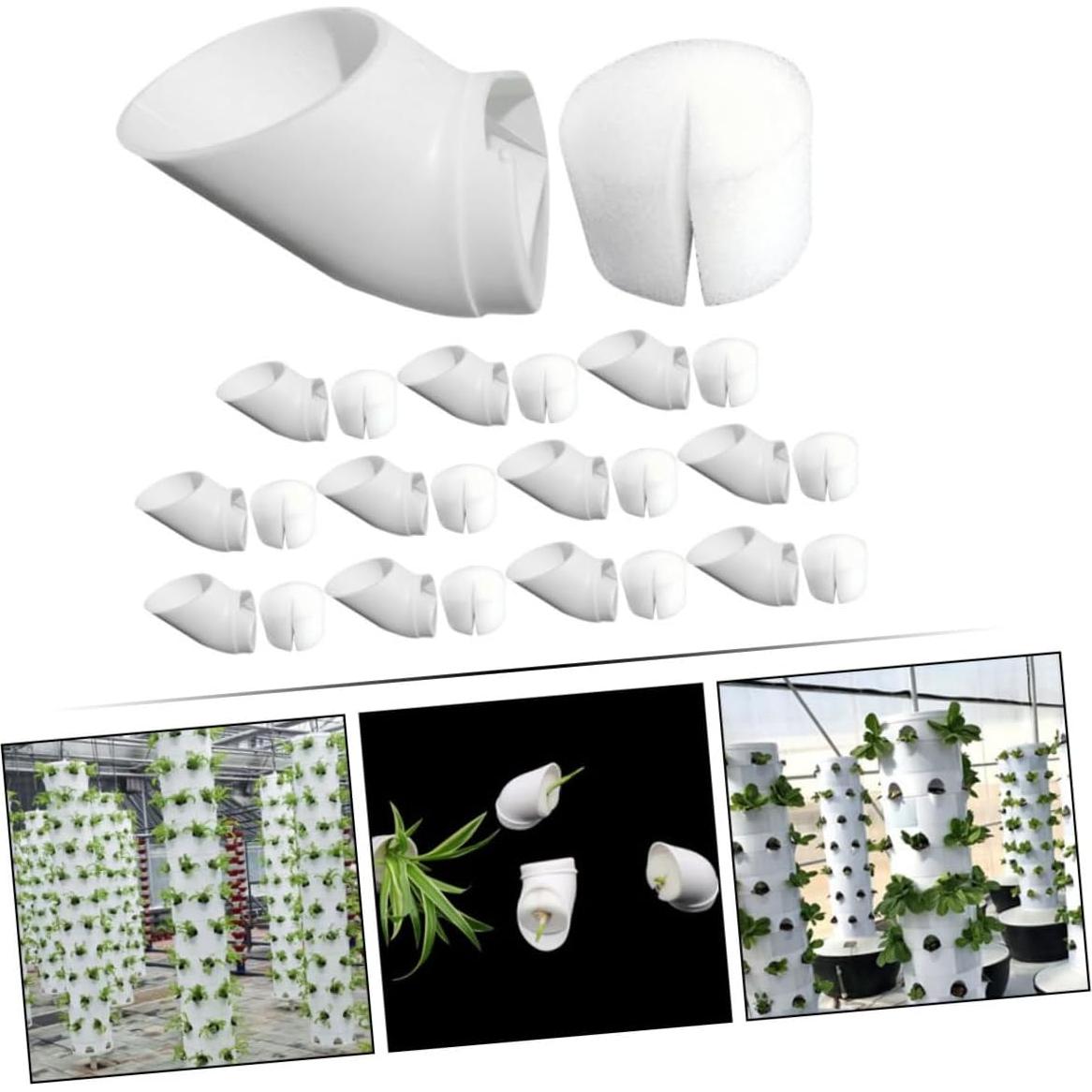 Set de Jardín Hidropónico Vertical FONDOTIN 12 Niveles 24 Tazas