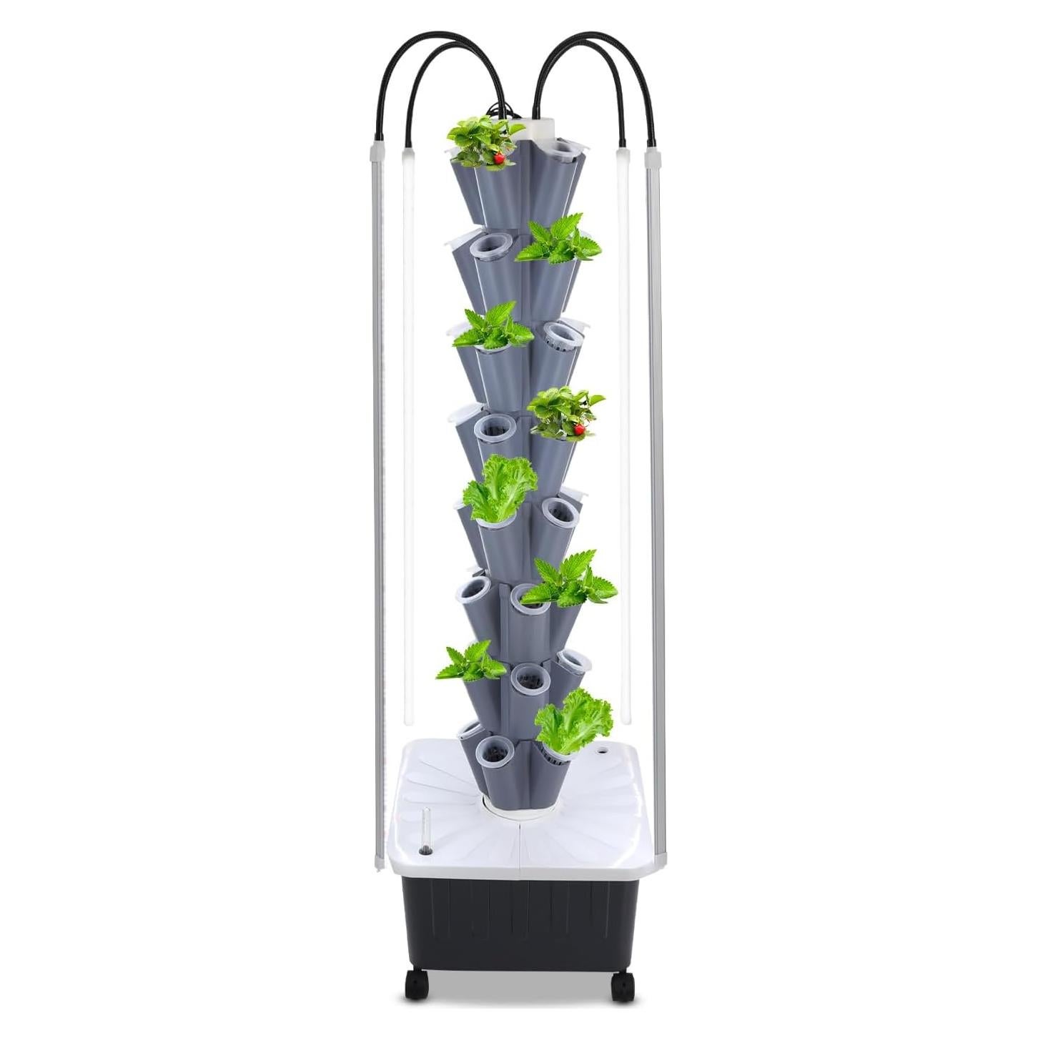 Kit de Cultivo Vertical Hidropónico ZONGFOW 8 Niveles 40 Agujeros