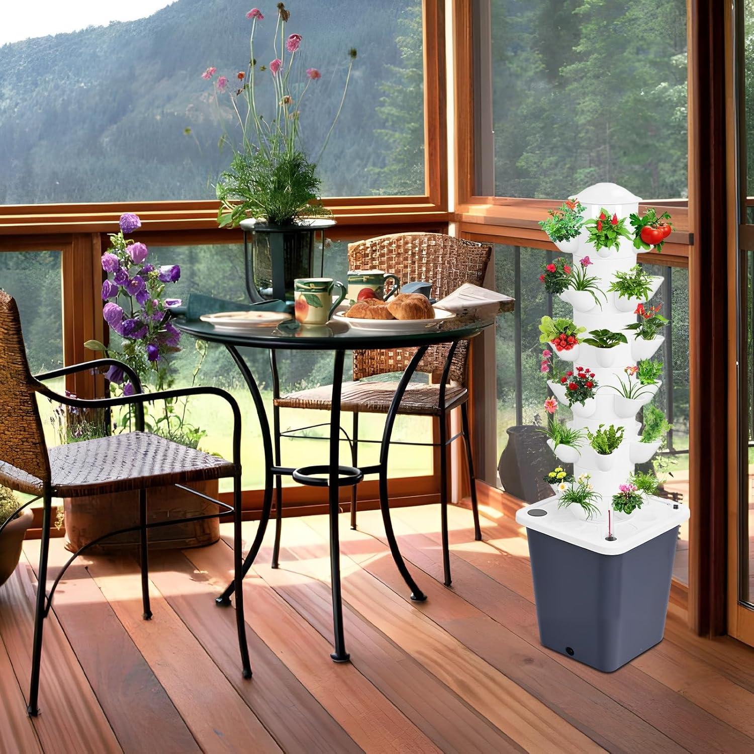 Sistema de Cultivo Hidropónico en Torre Qajexluz 6 Capas 30 Plantas