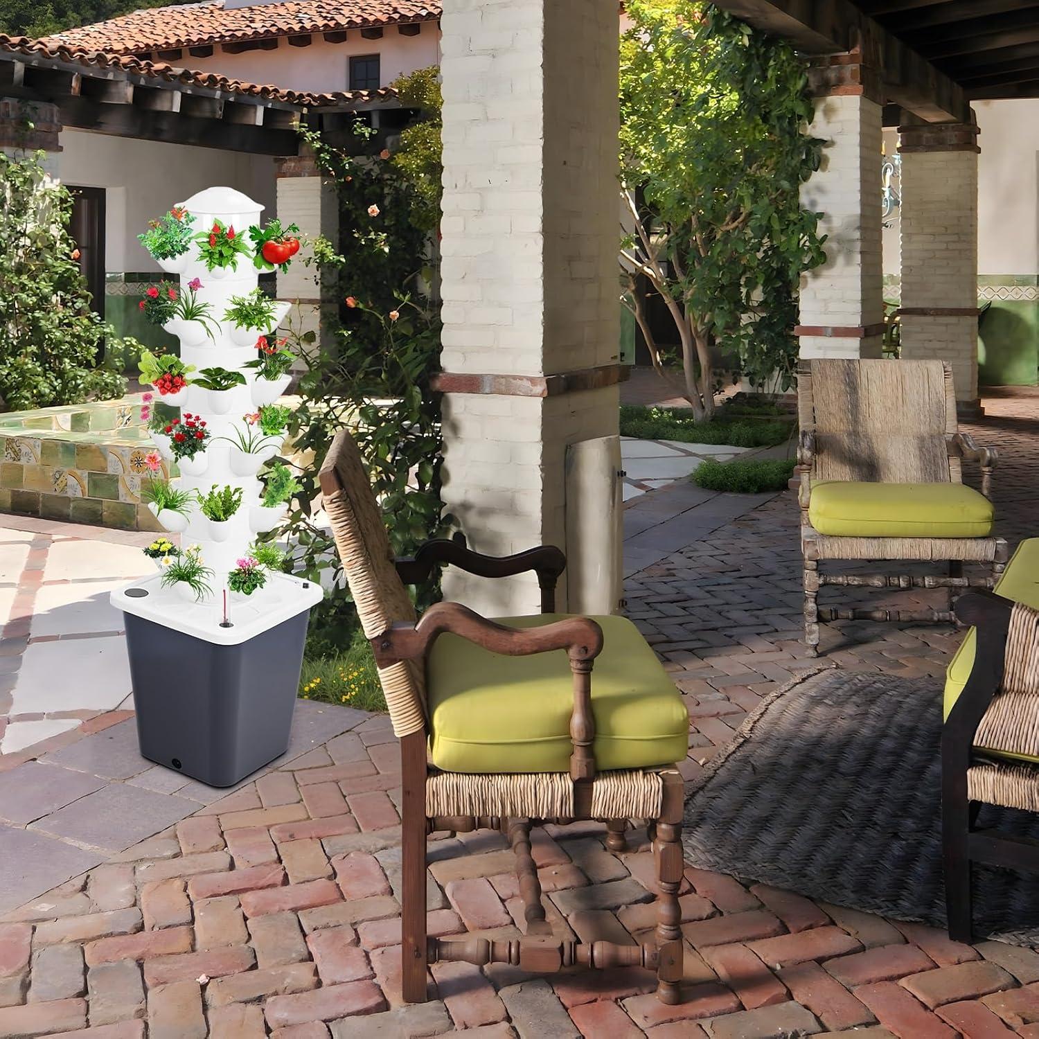 Sistema de Cultivo Hidropónico en Torre Qajexluz 6 Capas 30 Plantas