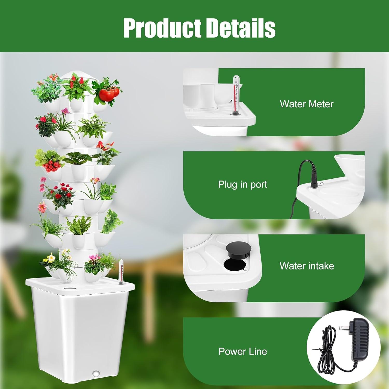 Sistema de Cultivo Hidropónico KANQIDKG Torre Vertical 30 Plantas