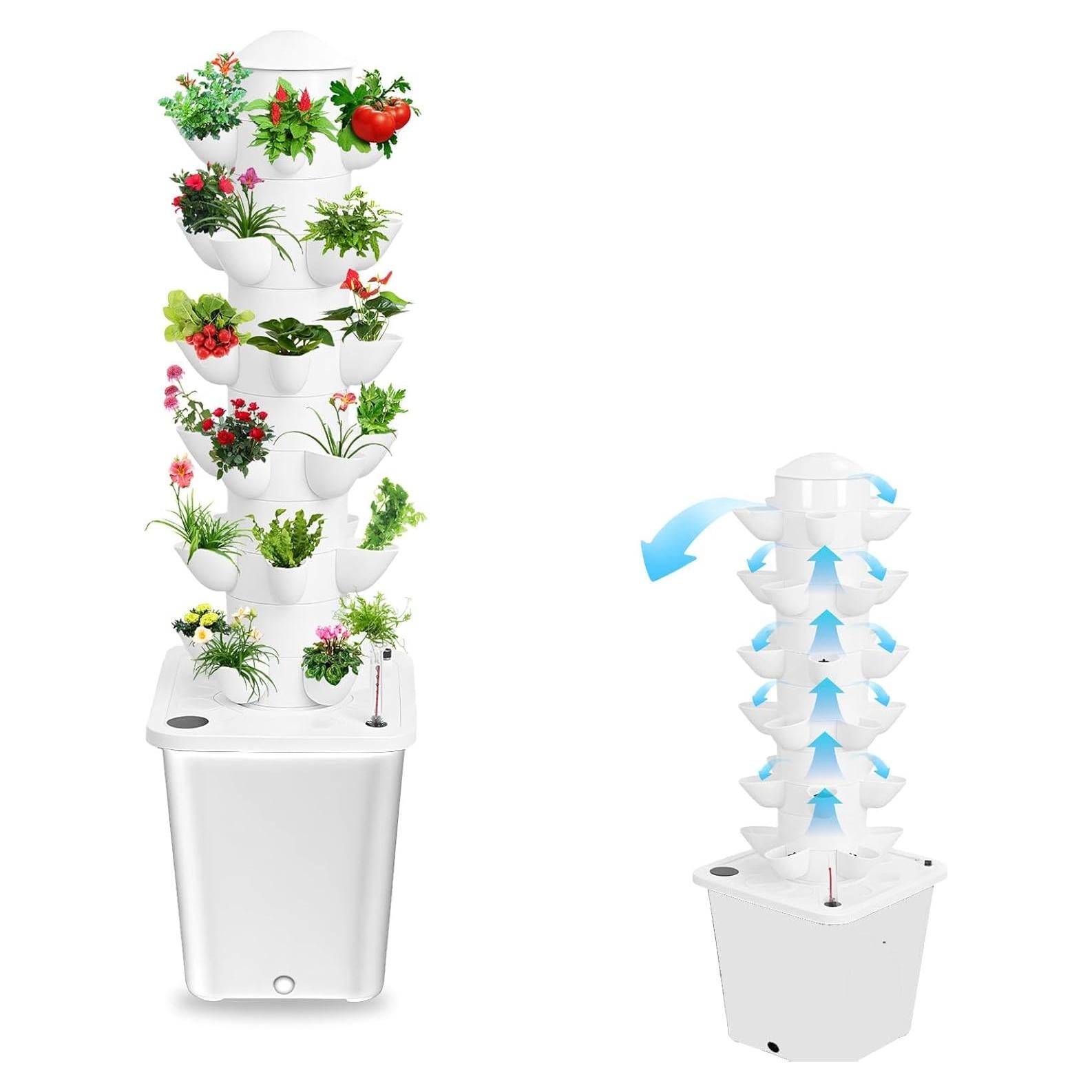 Torre Hidropónica Vertical GIFZES 30 Plantas 10L Riego Automático