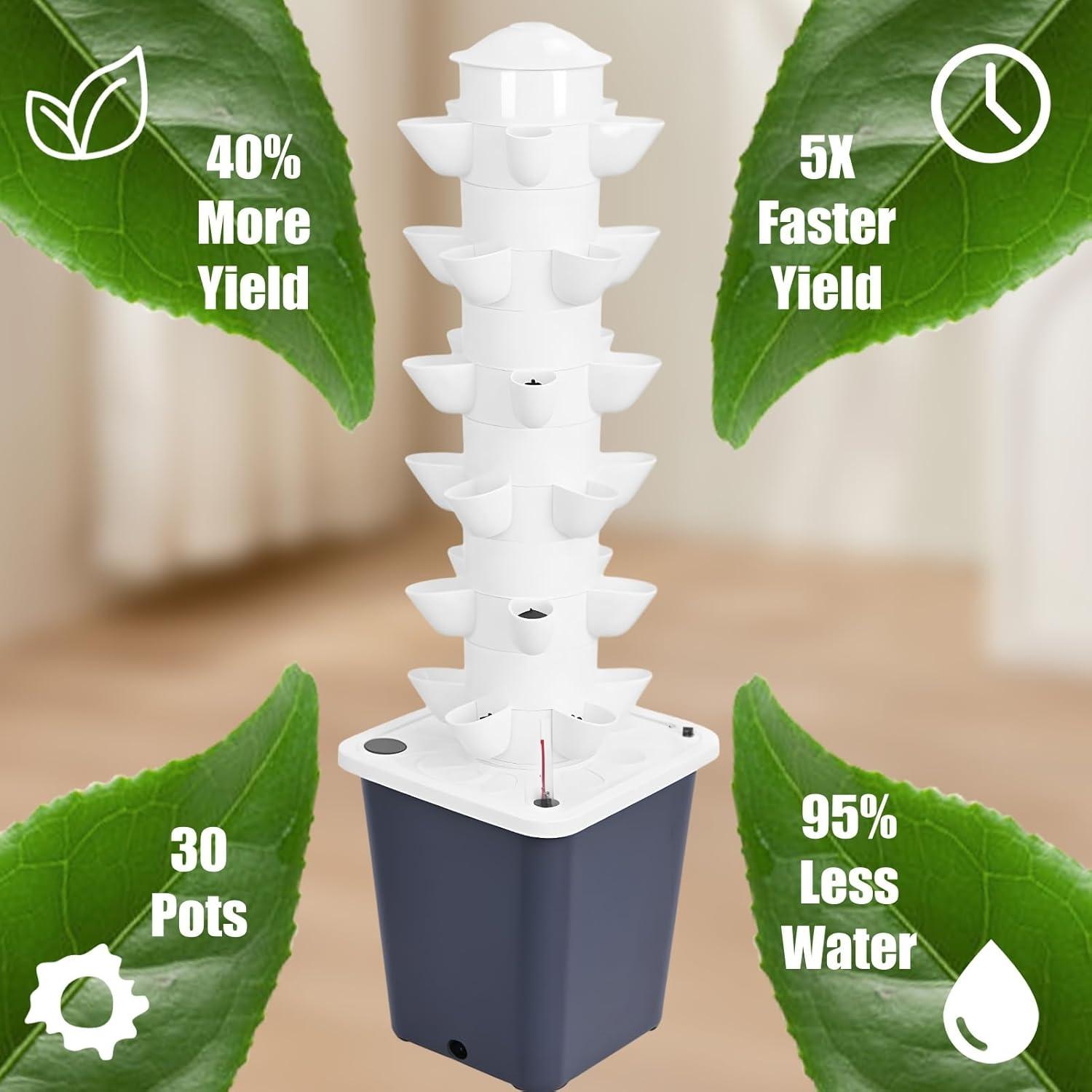 Torre Hidropónica Vertical GIFZES 30 Plantas 10L Riego Automático