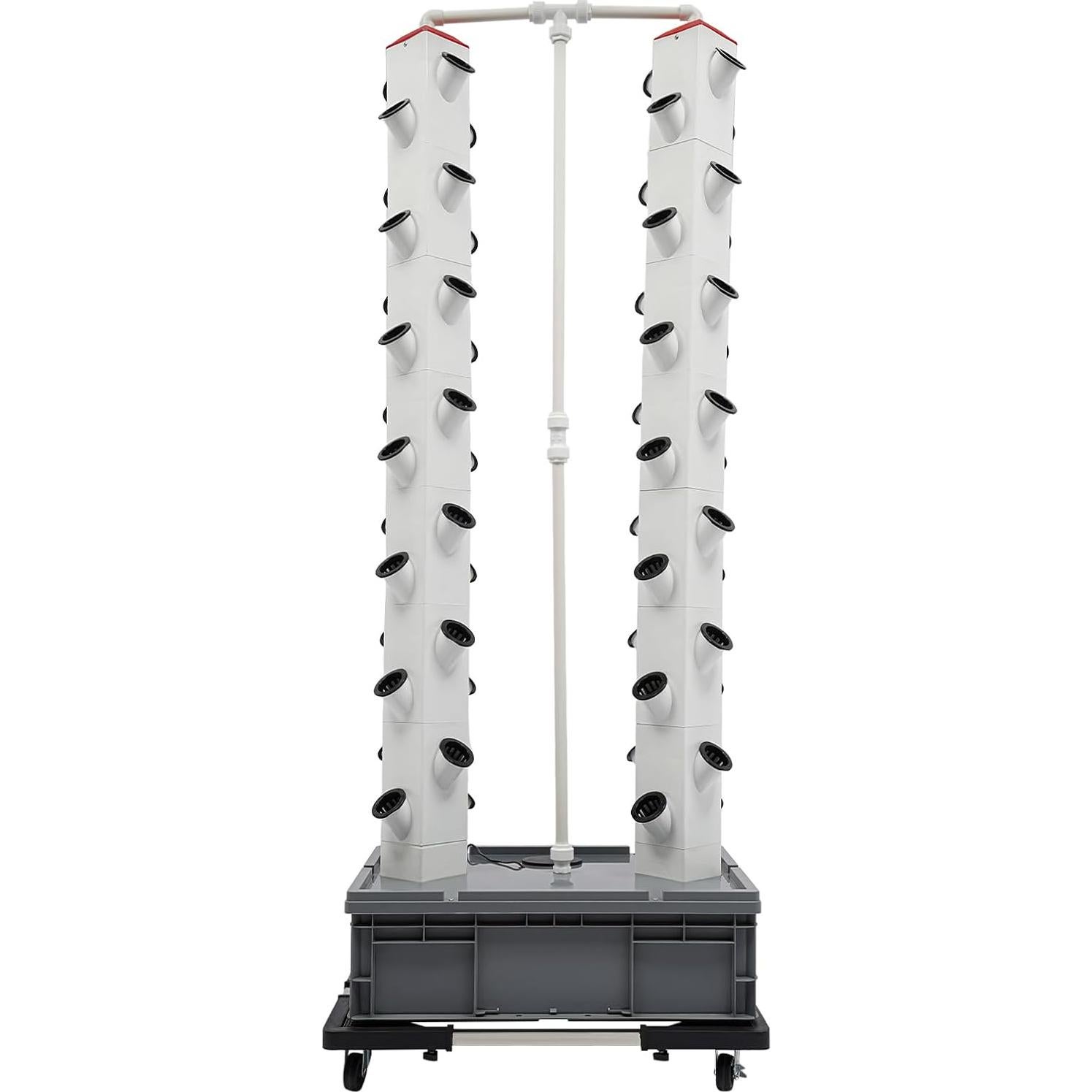 Torre Hidropónica LuYuLTONG 56 Macetas Blanca con Ruedas