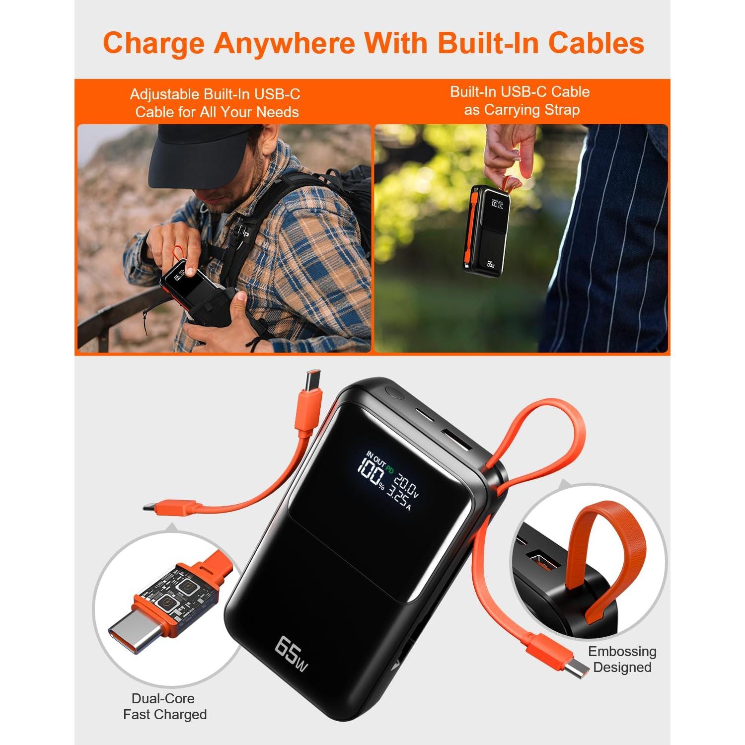 Cargador portátil 65W Feidyns 27000mAh USB-C carga rápida