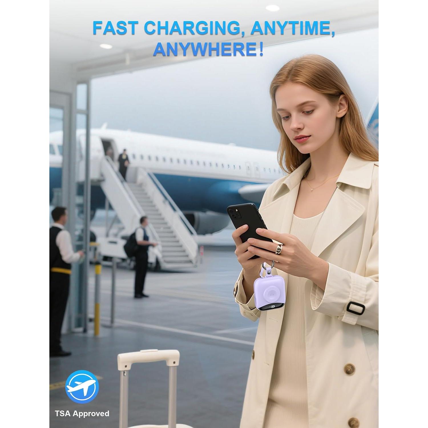 Cargador Portátil 10000mAh CITICR con Cables Integrados y Pantalla LED