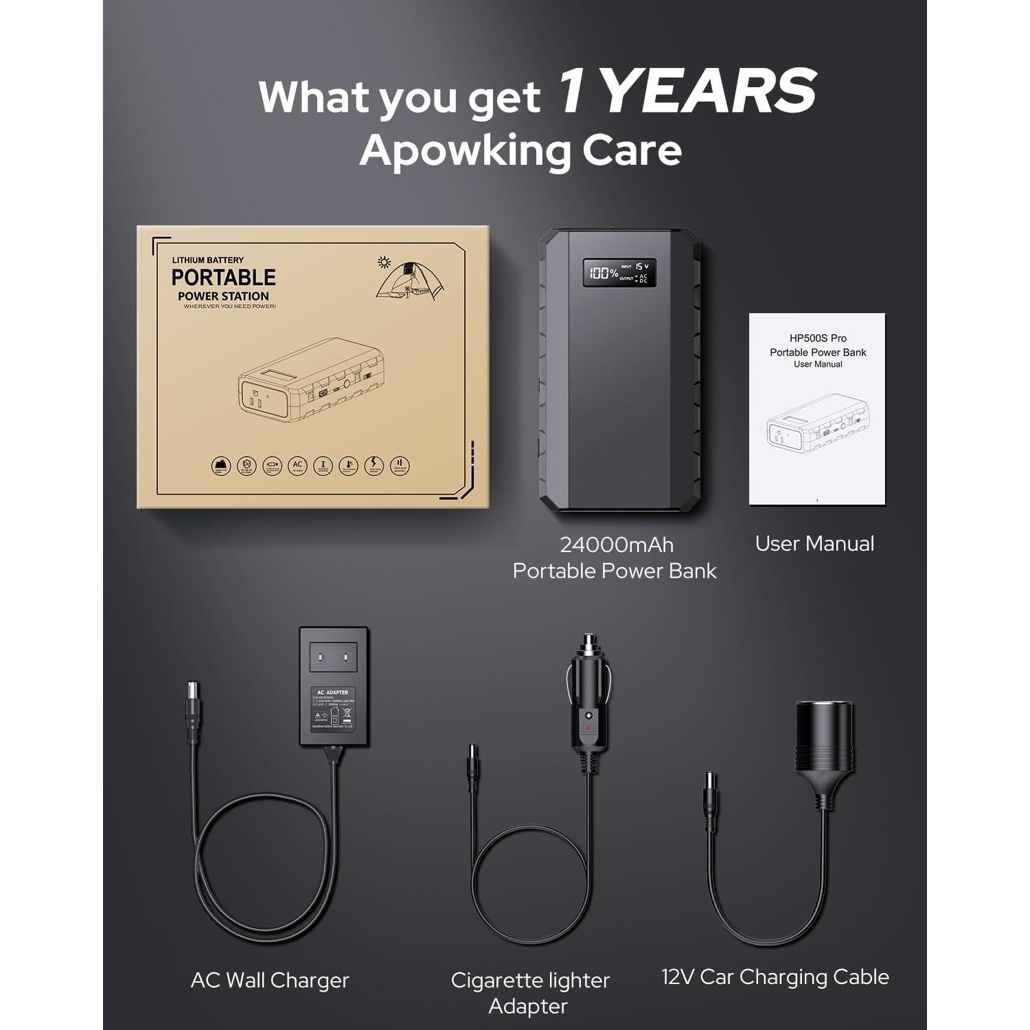 Banco de Energía Portátil Apowking 88.8Wh 24000mAh 65W