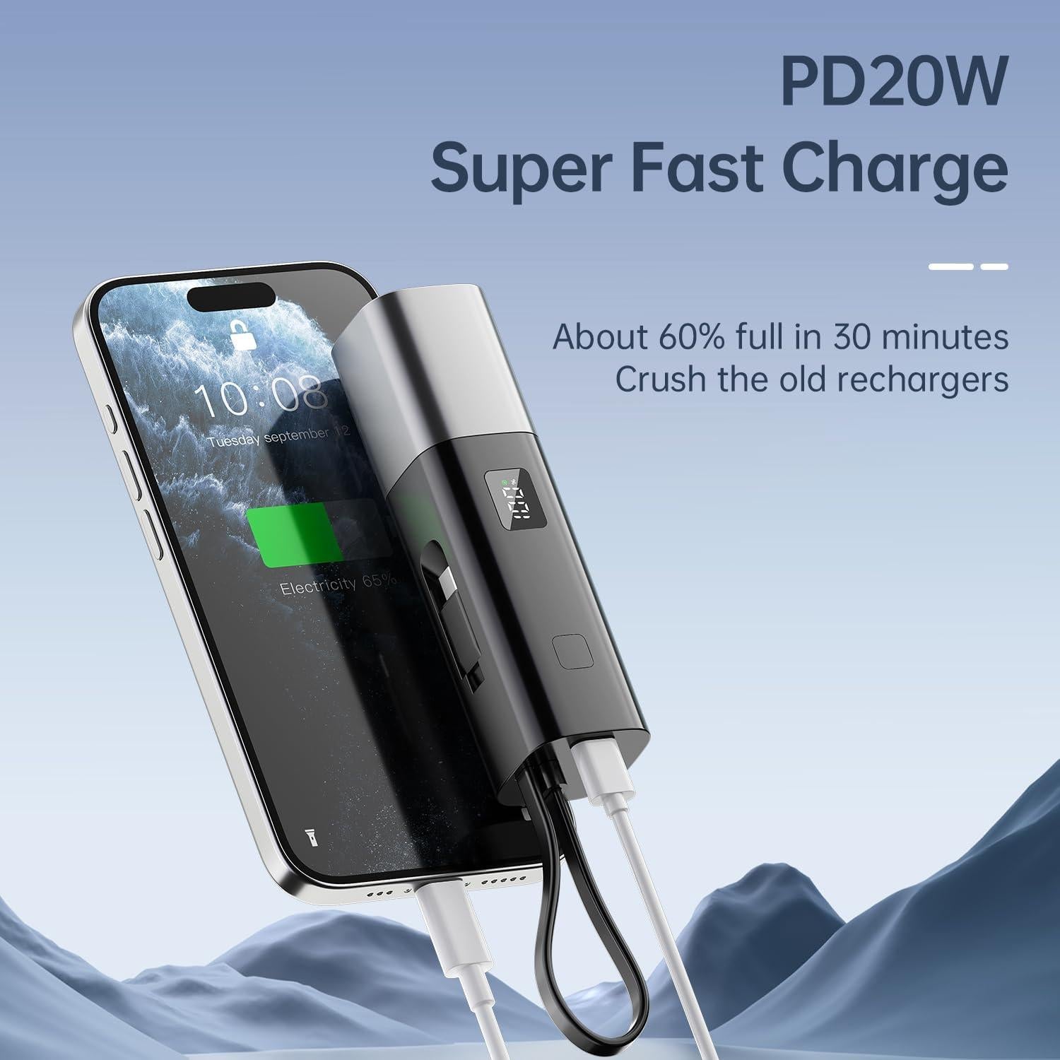 Banco de Energía Portátil GUSGU Power Go V24 5000mAh USB-C